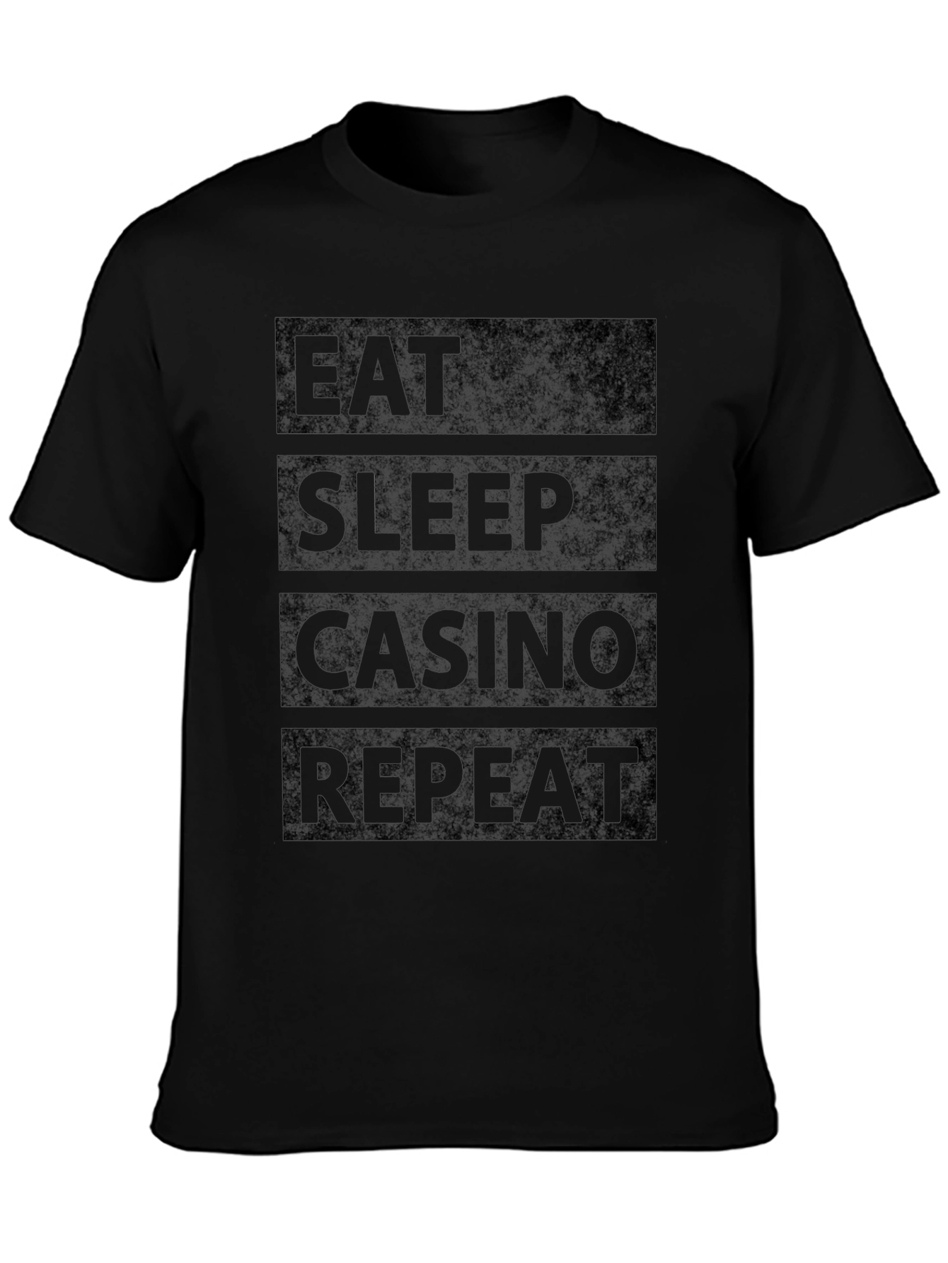 Eat Sleep Casino Repeat Black Graphic Tee