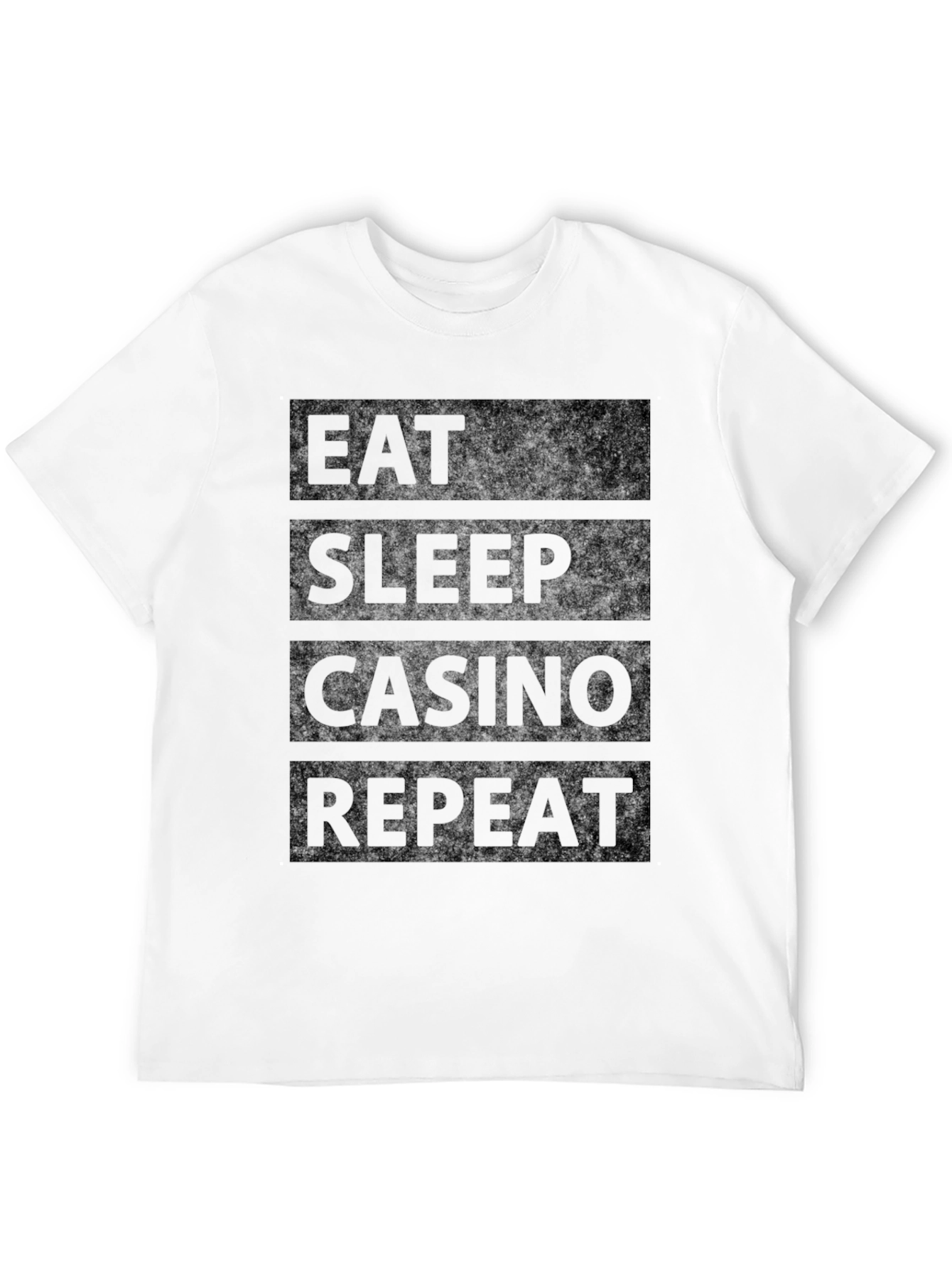 Eat Sleep Casino Repeat Black Graphic Tee