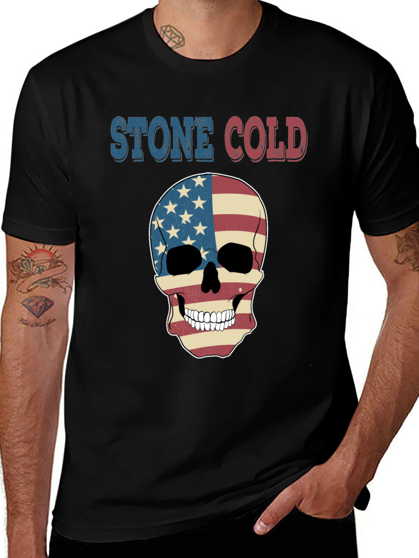 Stone Cold Skull Flag Graphic Tee