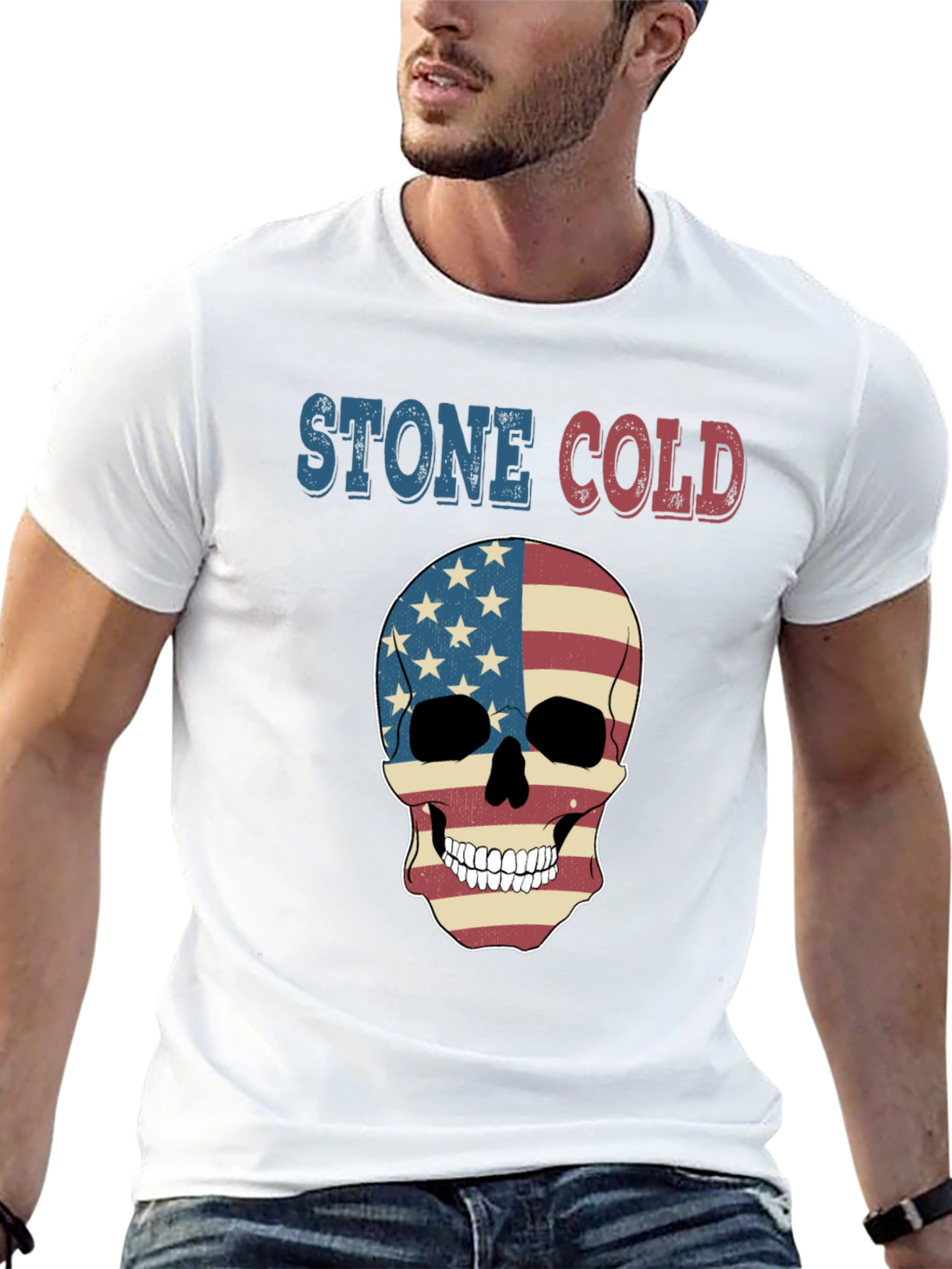 Stone Cold Skull Flag Graphic Tee