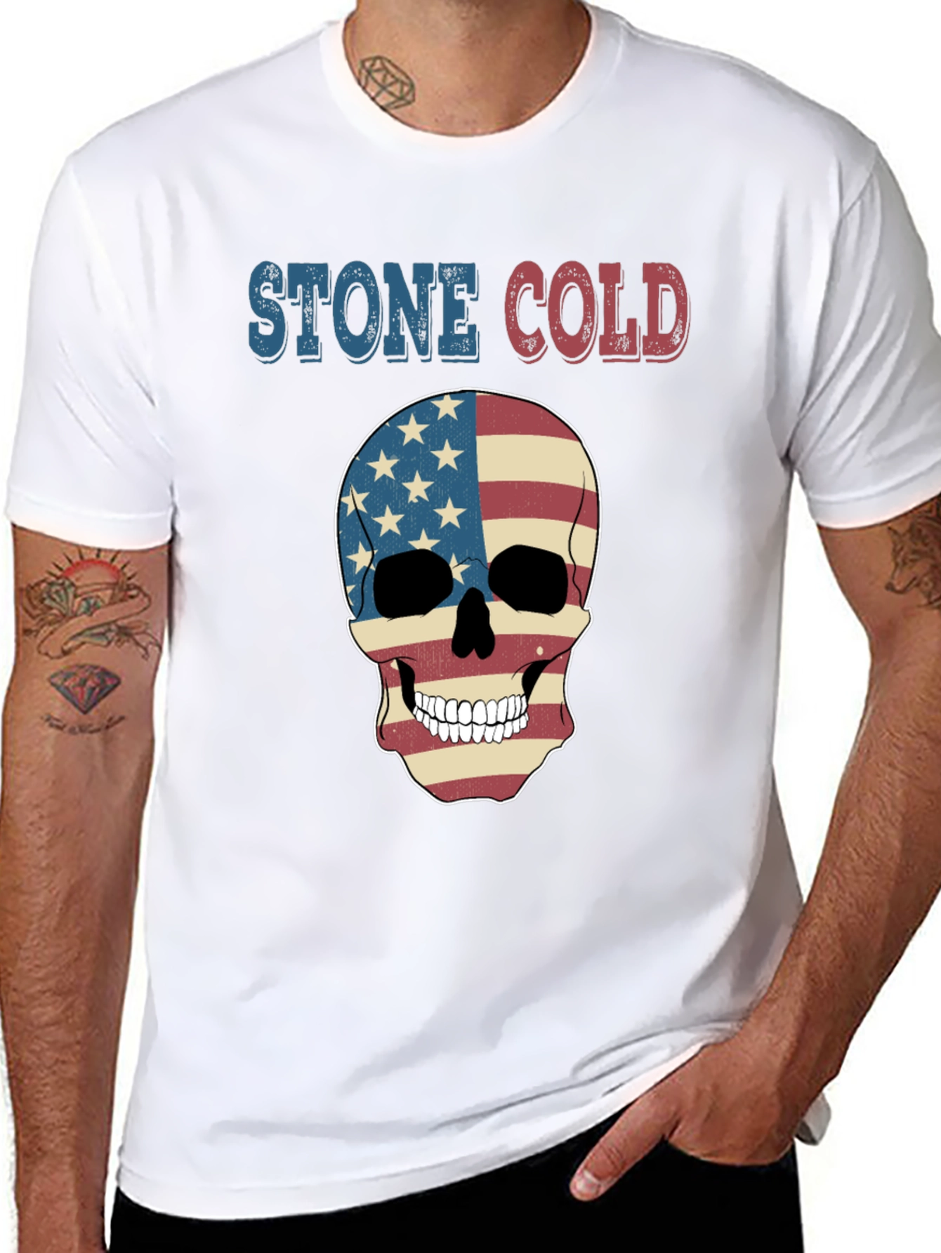 Stone Cold Skull Flag Graphic Tee