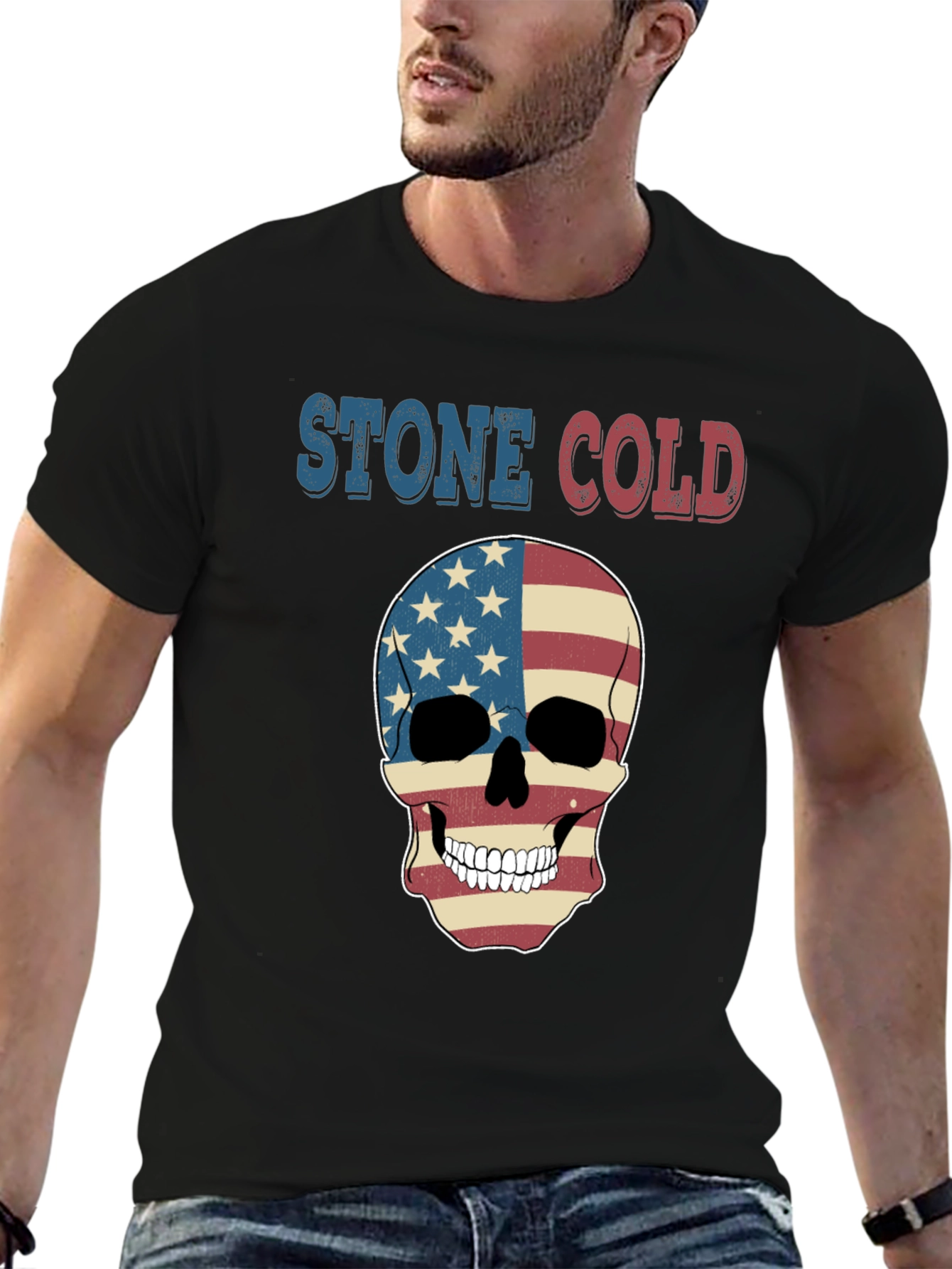 Stone Cold Skull Flag Graphic Tee