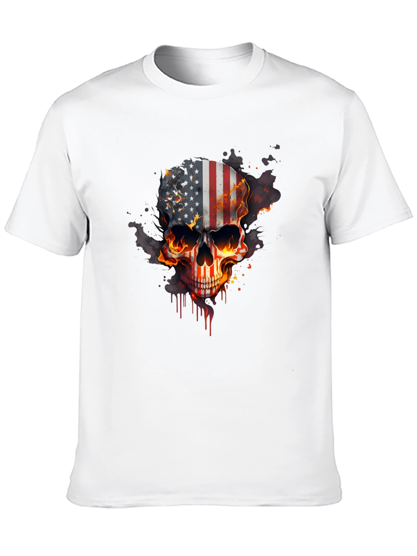 American Flag Skull Graphic Tee
