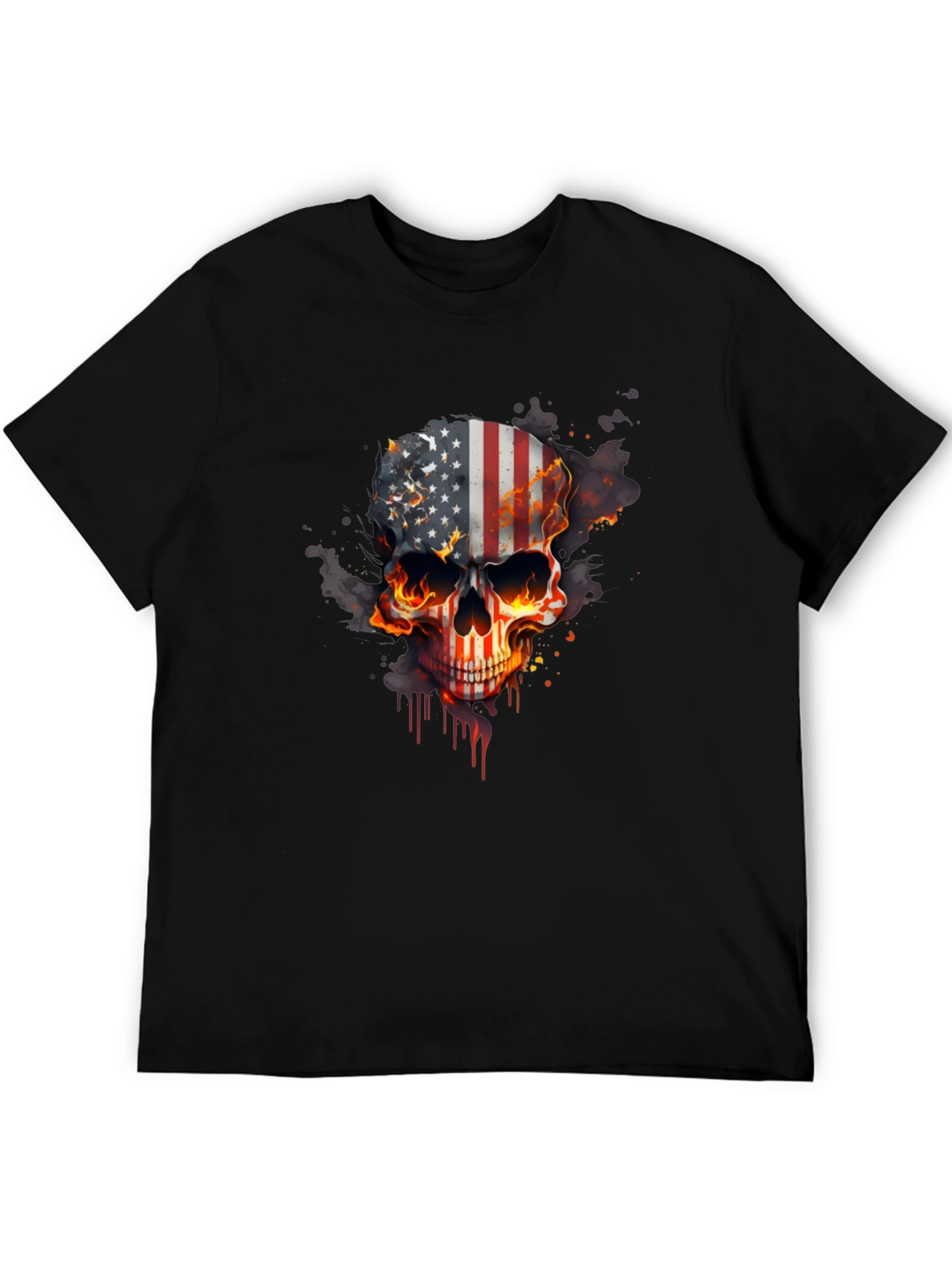 American Flag Skull Graphic Tee