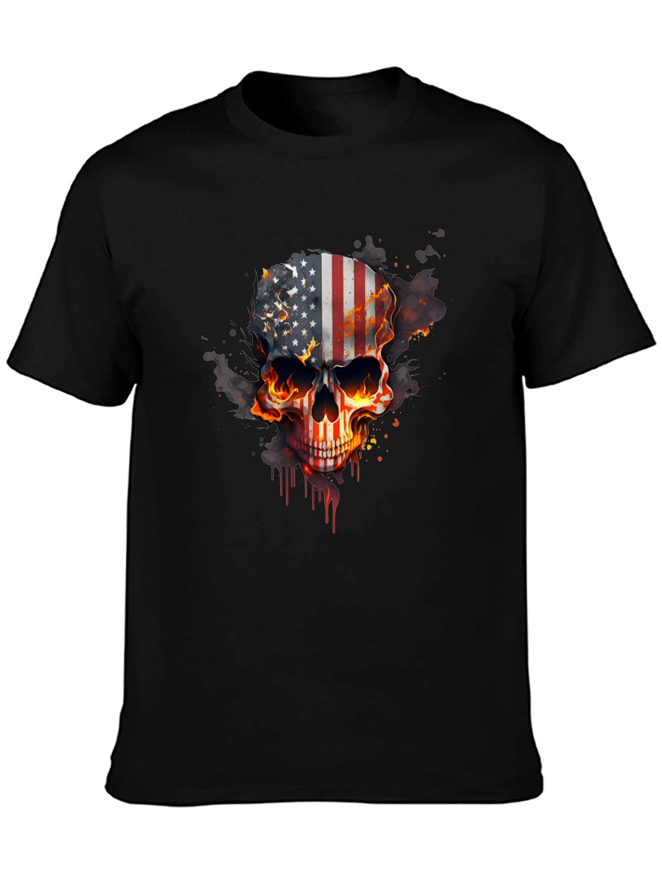American Flag Skull Graphic Tee