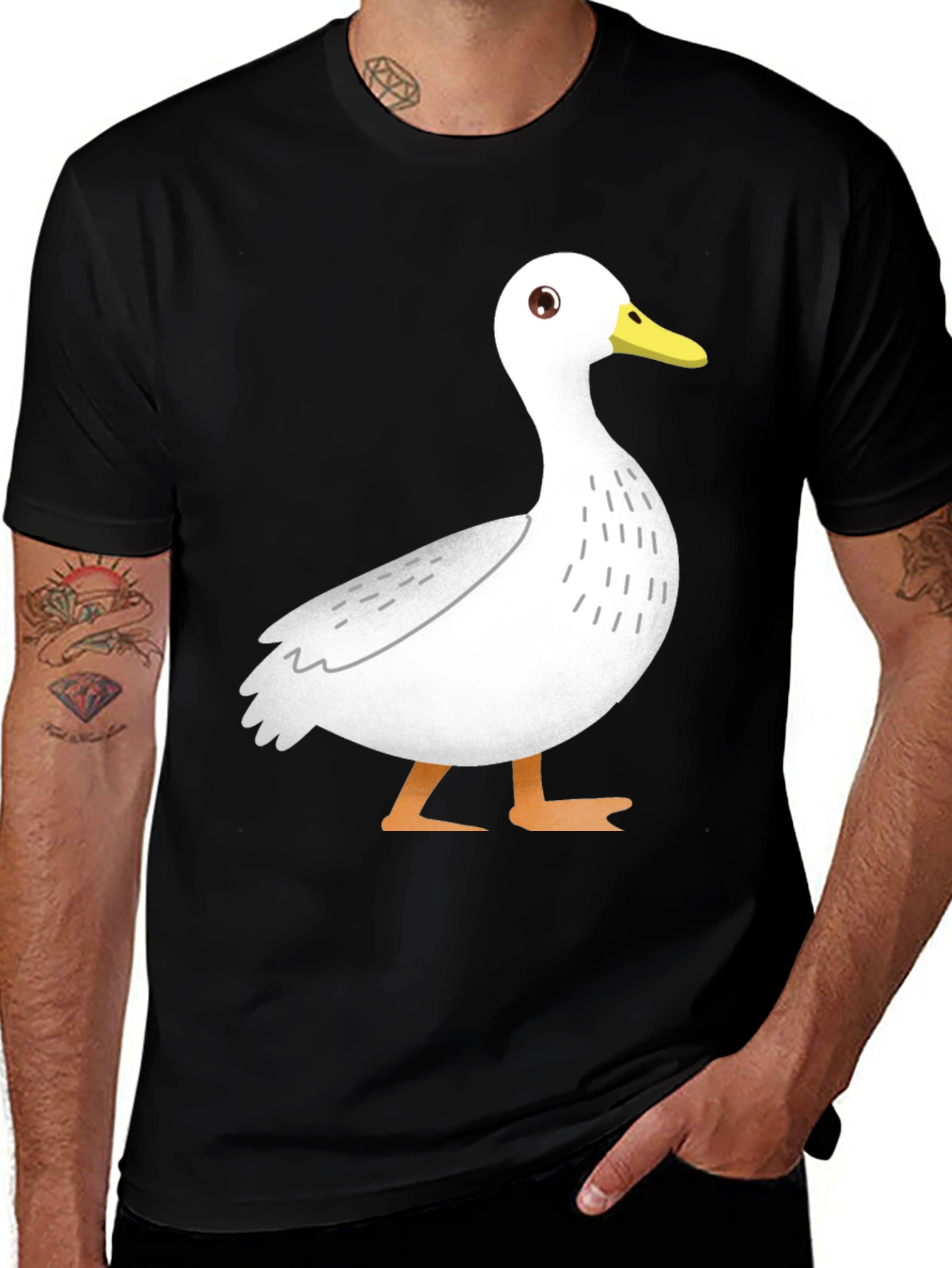 Duck Graphic Tee - Casual Black T-Shirt