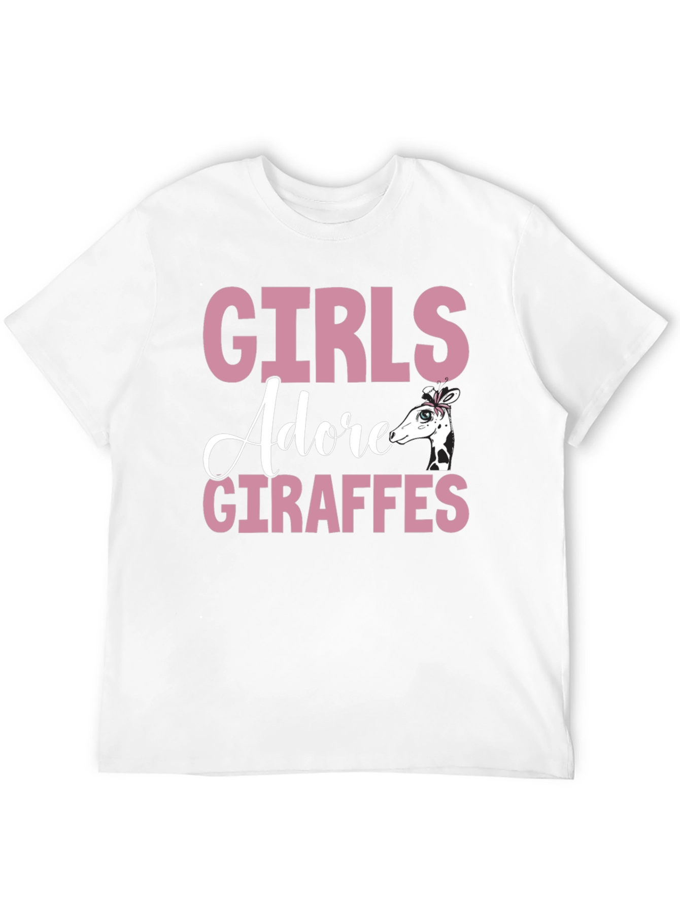 Girls Adore Giraffes Black T-Shirt Cute Giraffe Tee