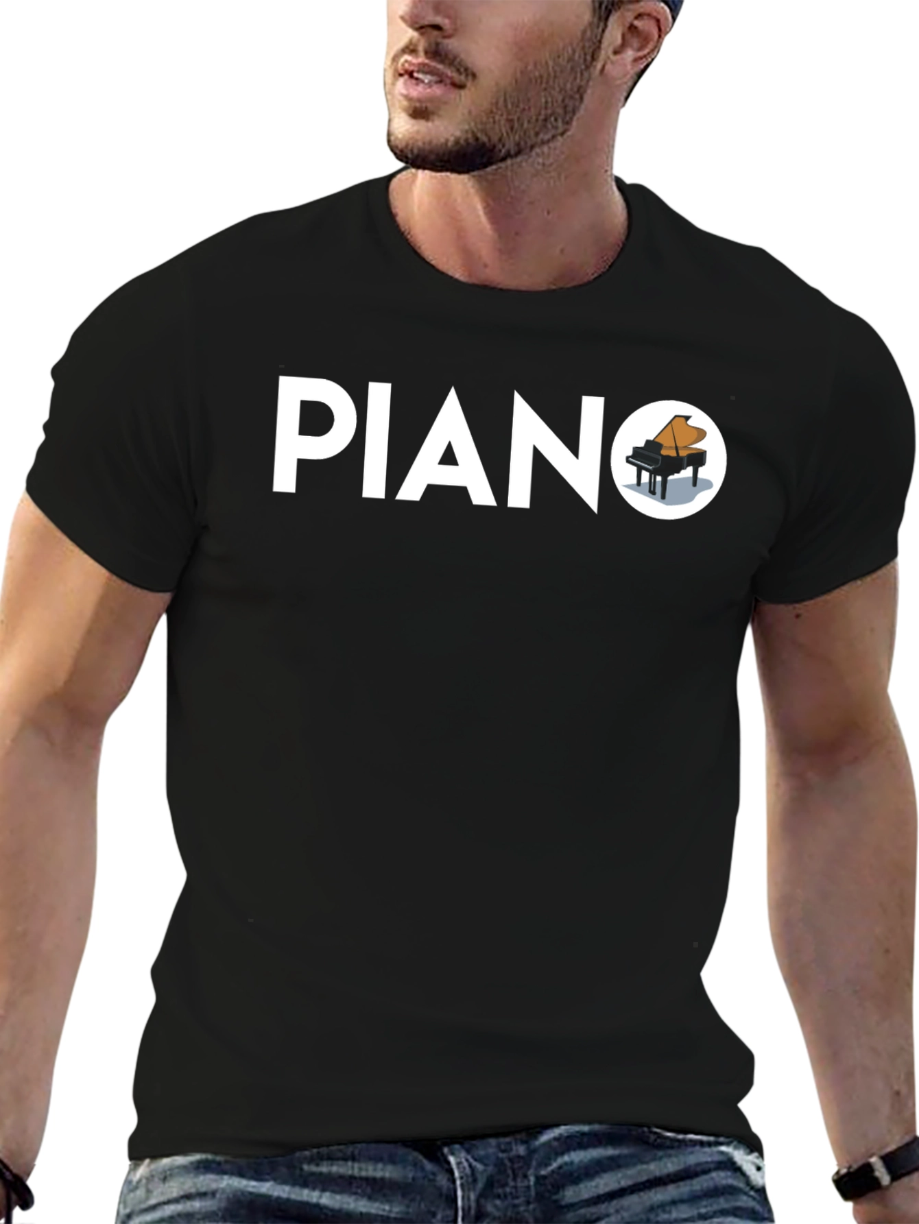 Piano Graphic T-Shirt - Stylish Music Tee