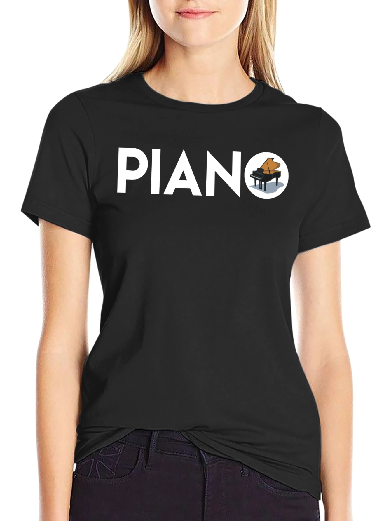 Piano Graphic T-Shirt - Stylish Music Tee