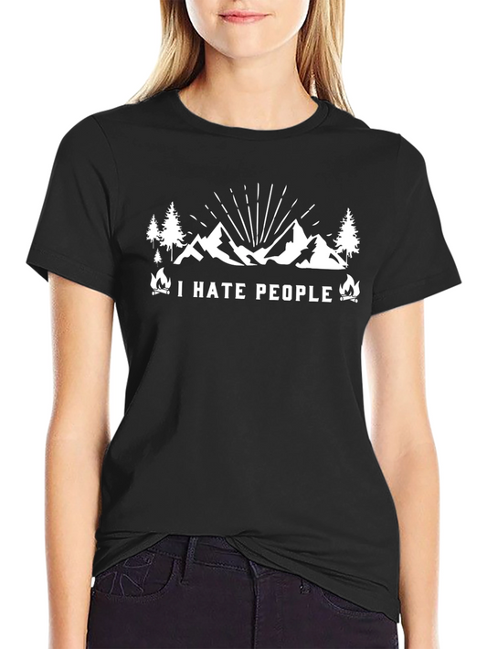 I Hate People Graphic T-Shirt - Camping Design