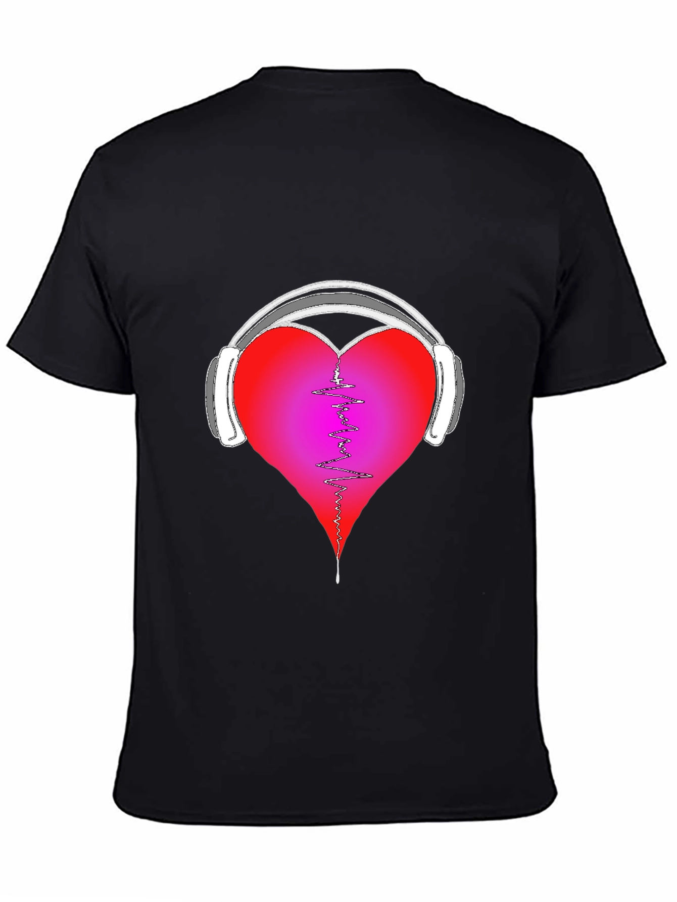 Heart Headphones Graphic Tee - Music Lover Shirt