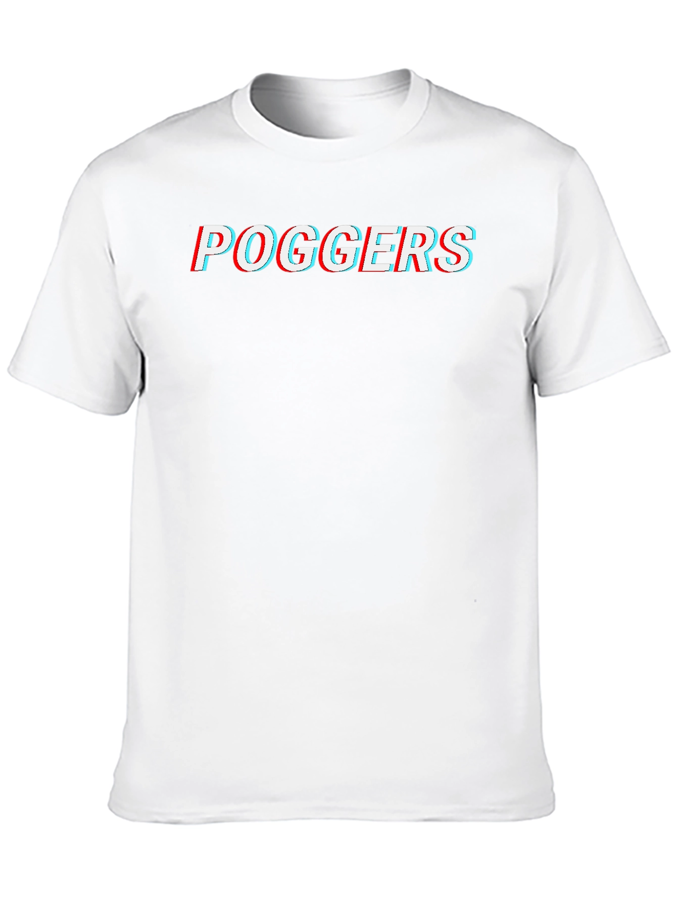 Poggers Glitch Style Graphic Tee - Black