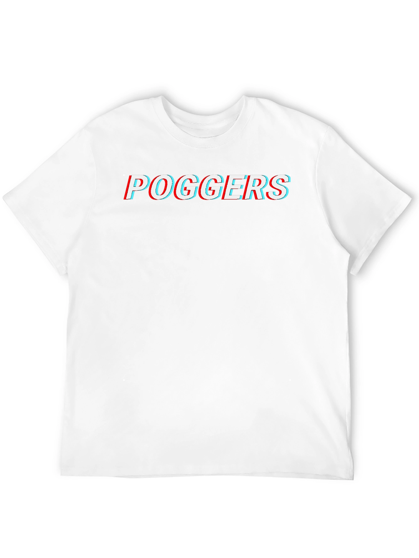 Poggers Glitch Style Graphic Tee - Black