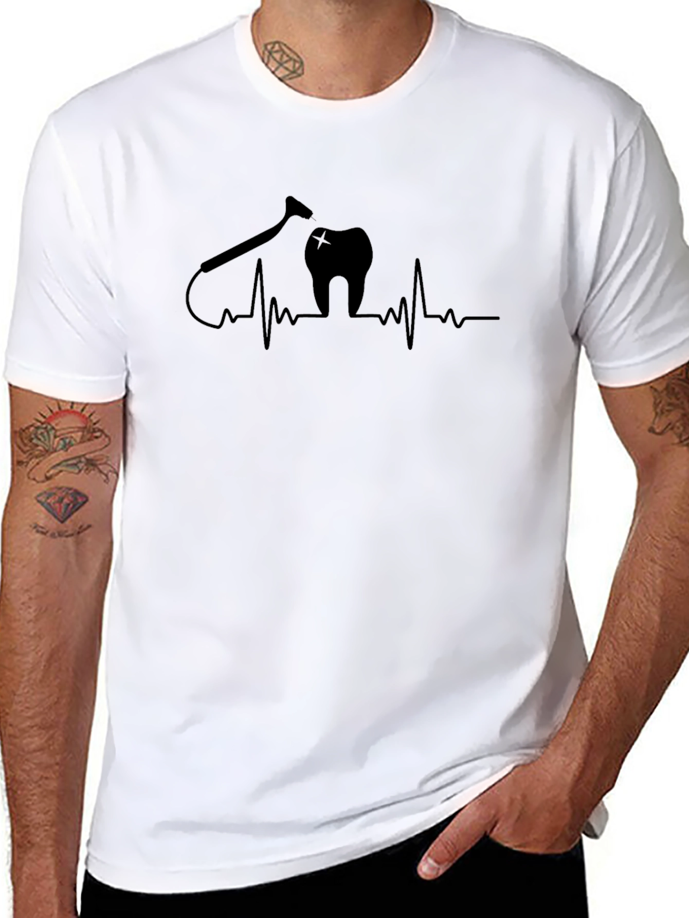 Dentist Heartbeat T-Shirt - Dental Lover Tee