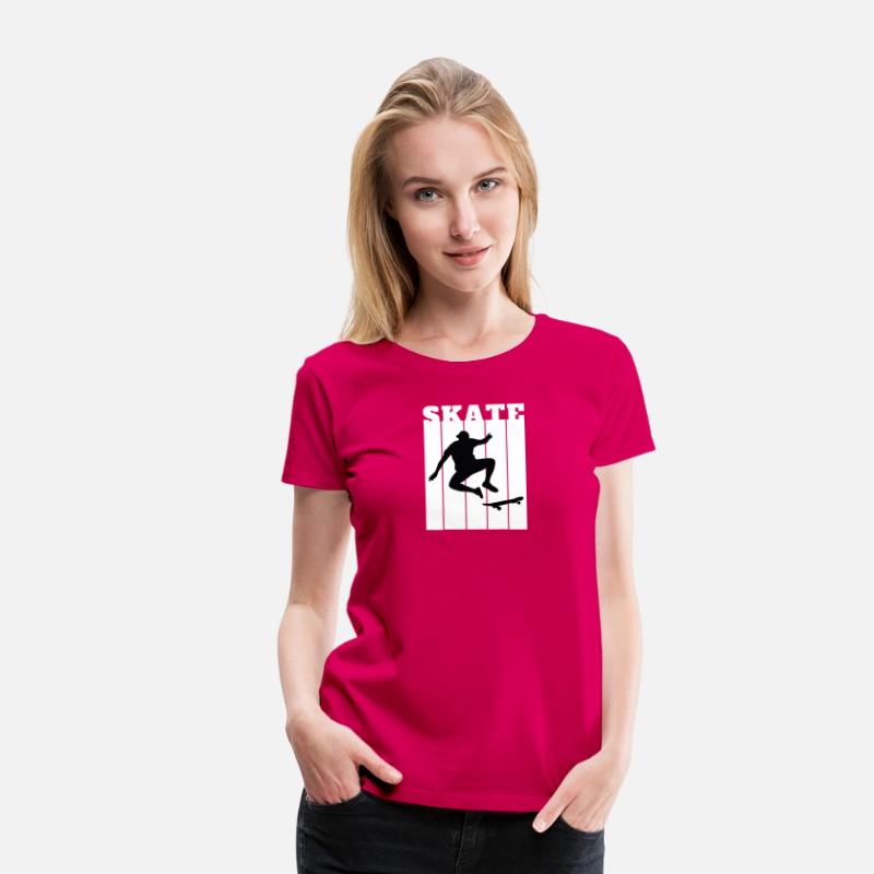 White Black Illustrated Skate T Shirt