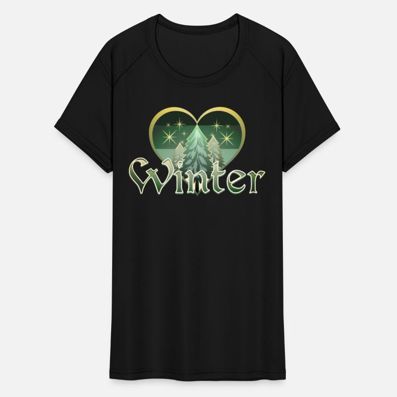 Winter Heart Evergreen Retro Sunset