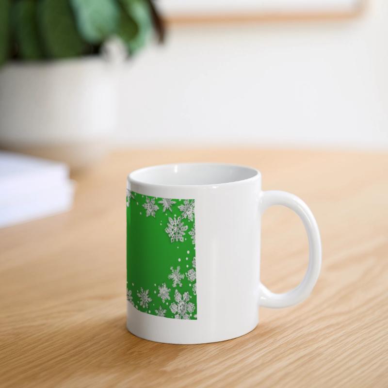 Winter Snowflakes Green White