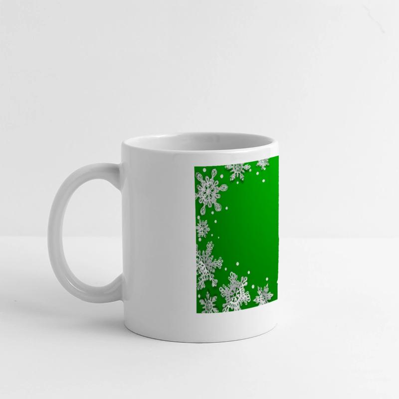 Winter Snowflakes Green White