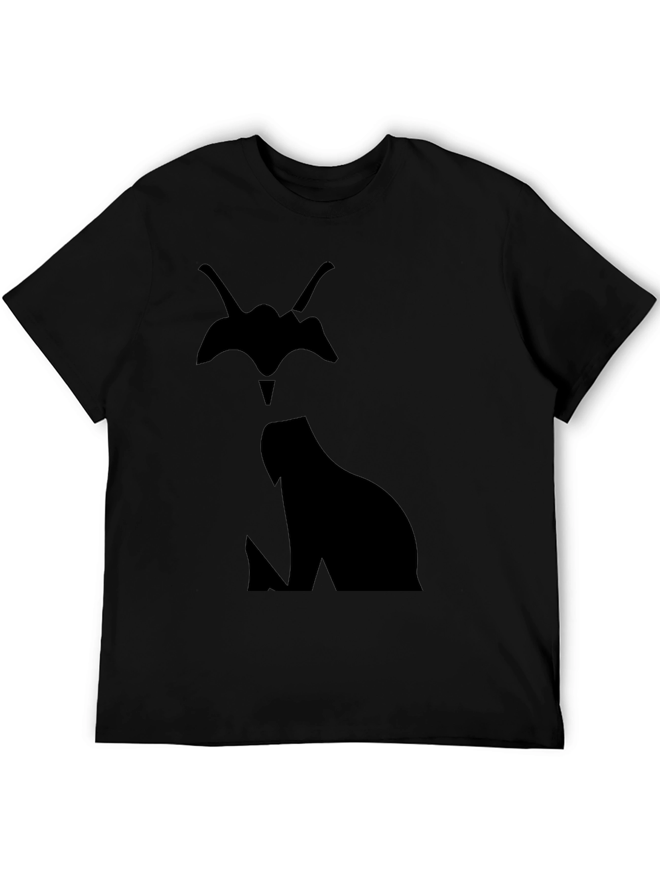 Mens Black Caracal Silhouette Graphic T-Shirt