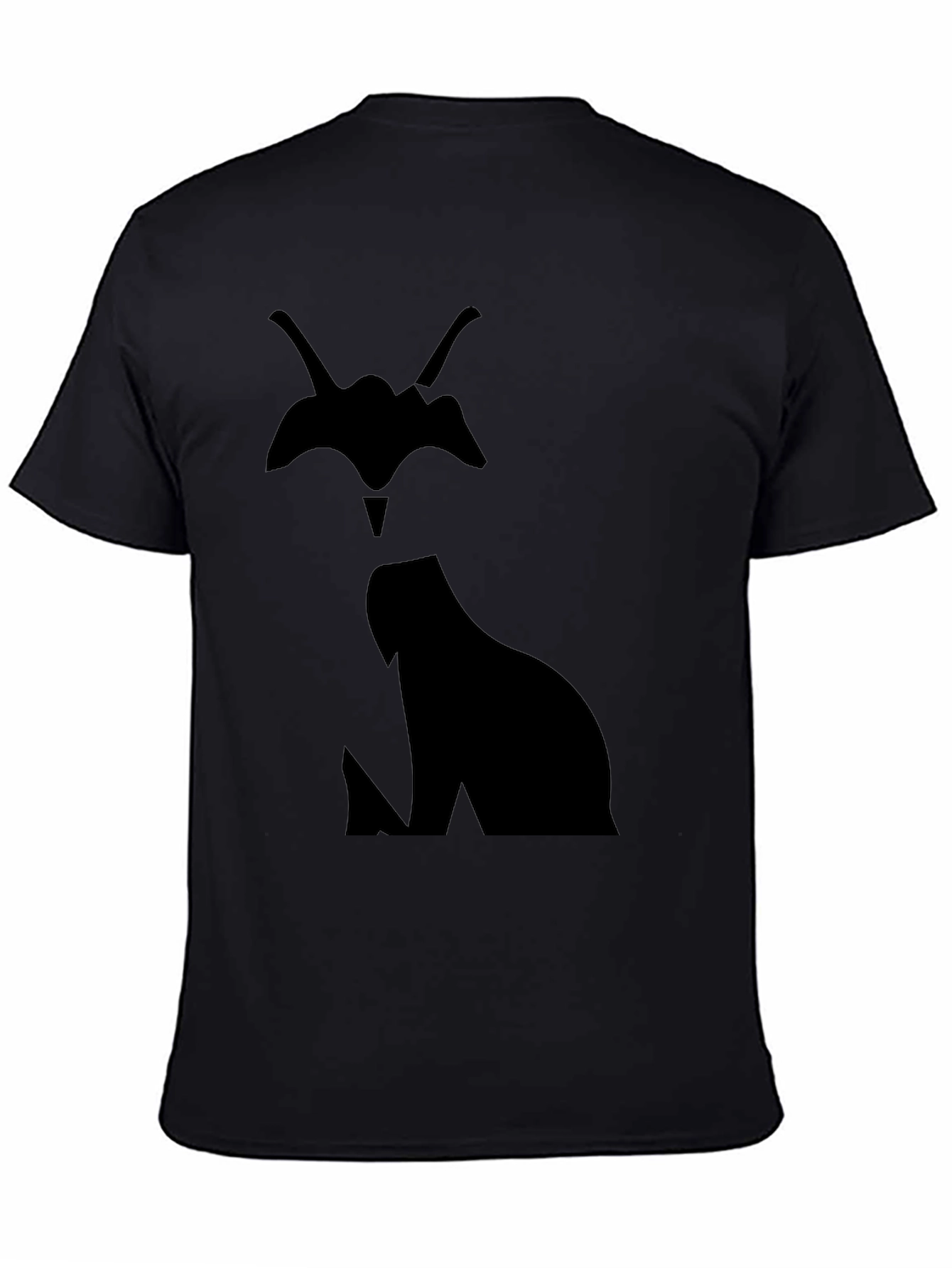 Mens Black Caracal Silhouette Graphic T-Shirt