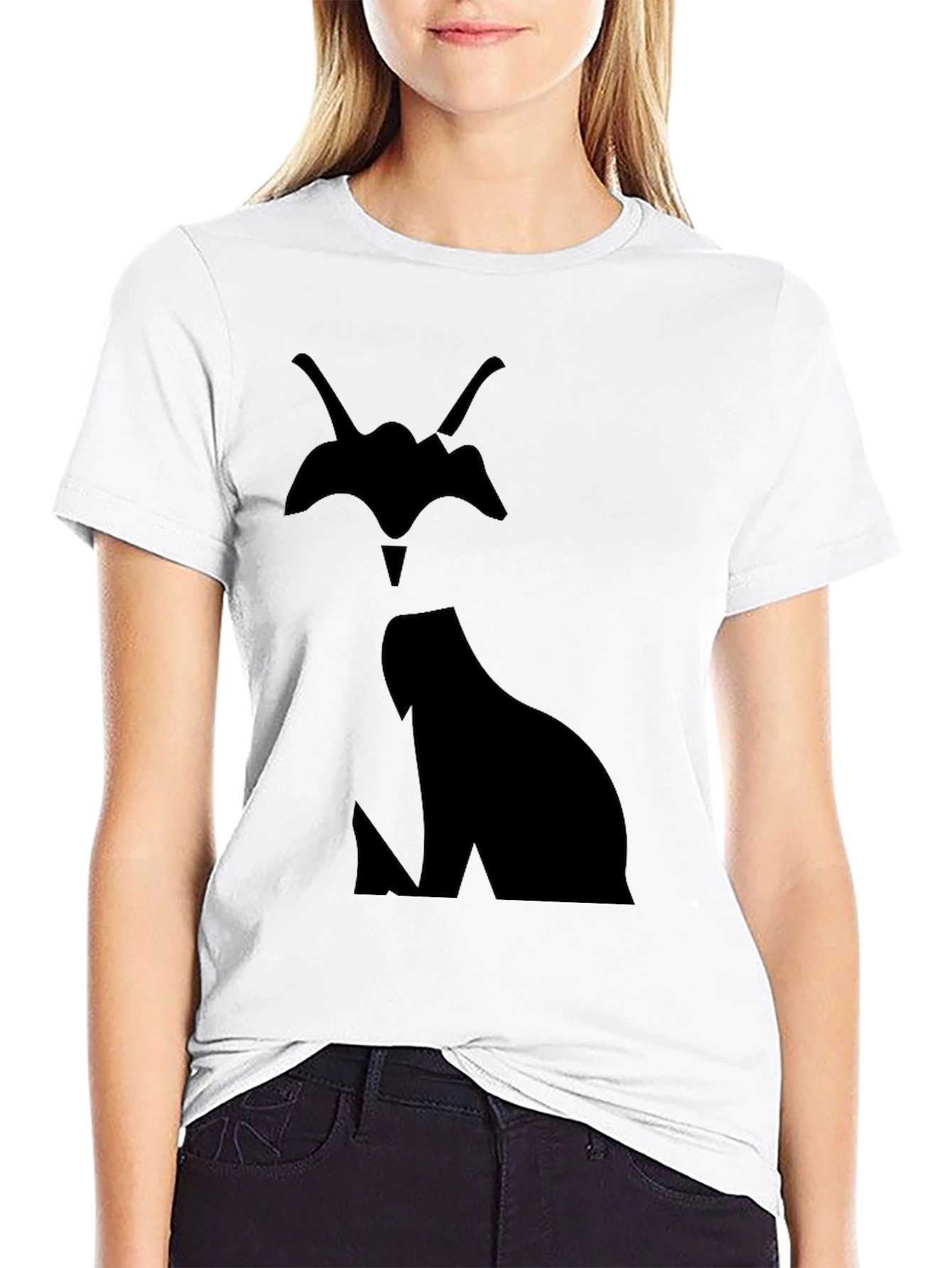 Mens Black Caracal Silhouette Graphic T-Shirt