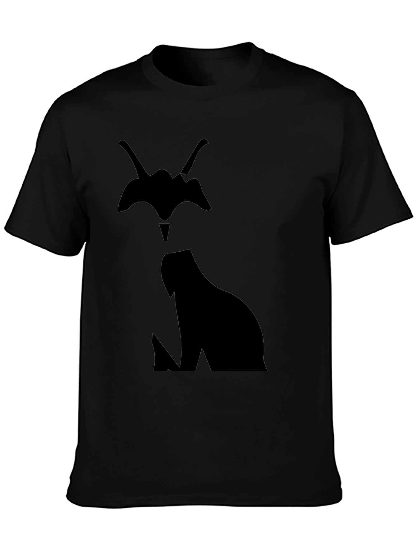 Mens Black Caracal Silhouette Graphic T-Shirt