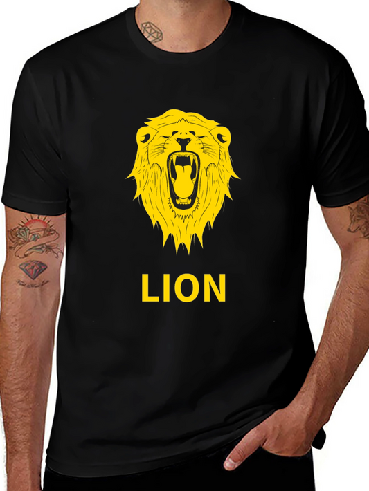 Lion Graphic Tee - Bold Black T-Shirt