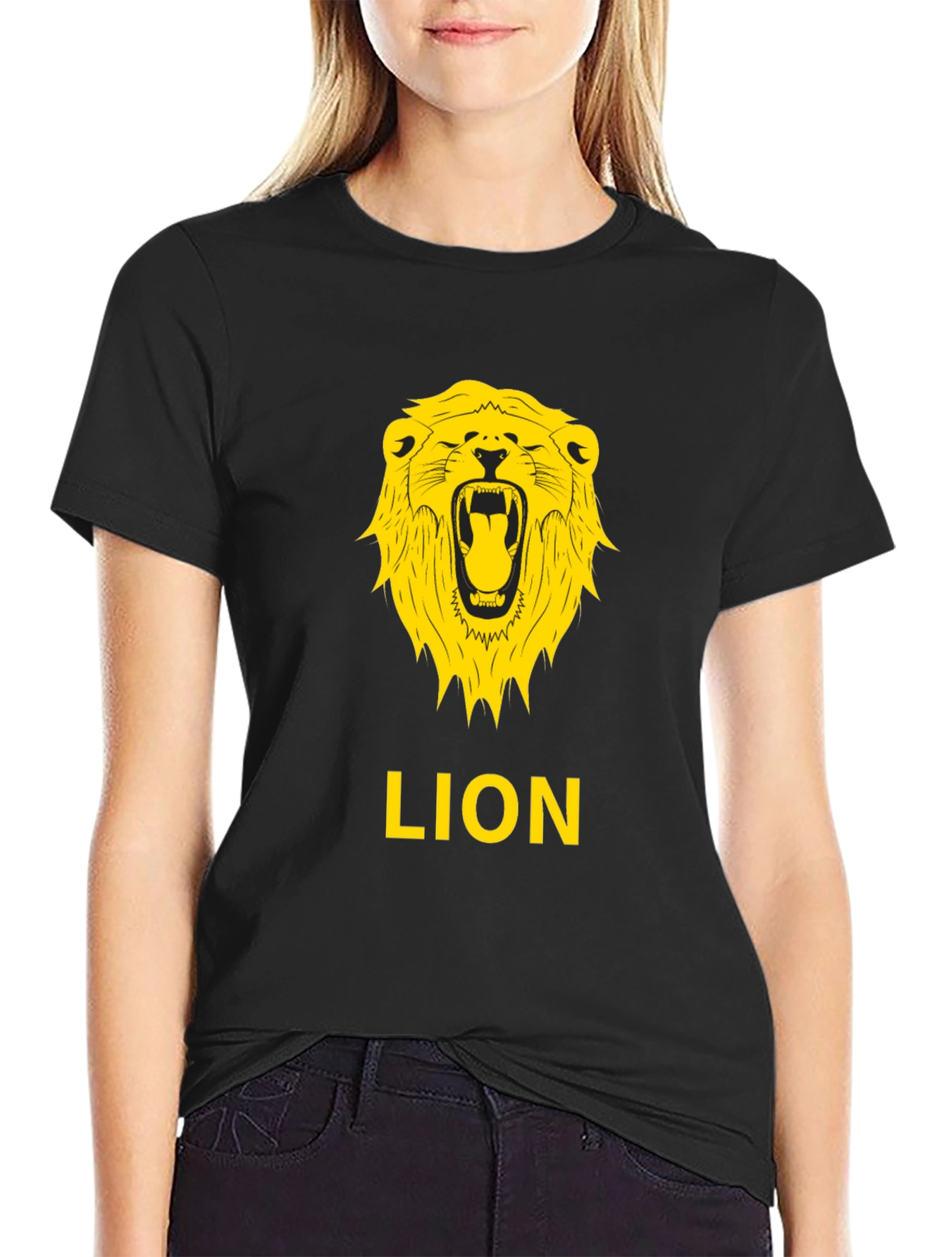 Lion Graphic Tee - Bold Black T-Shirt