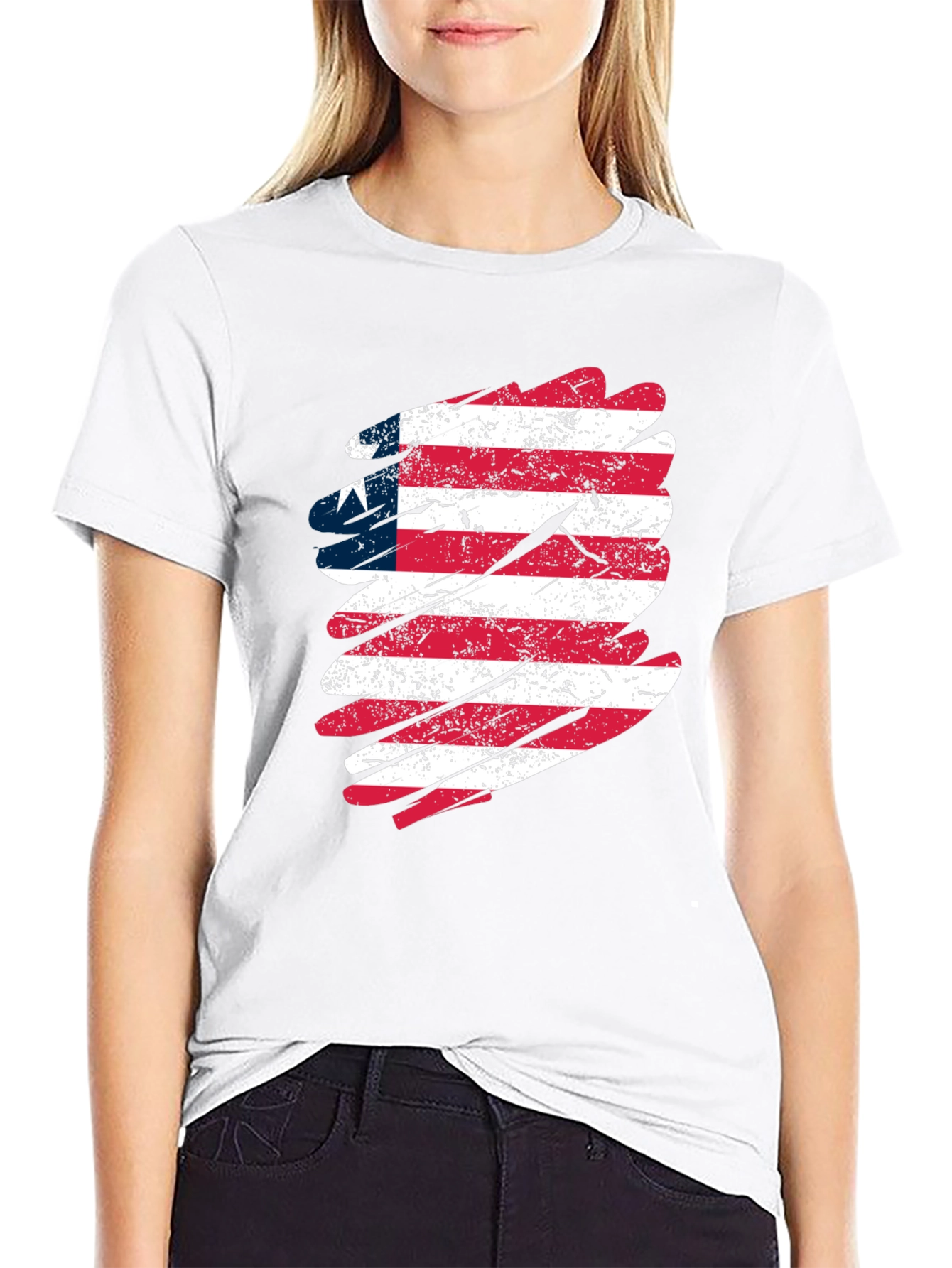 Liberia Flag Graphic Tee - Distressed Style