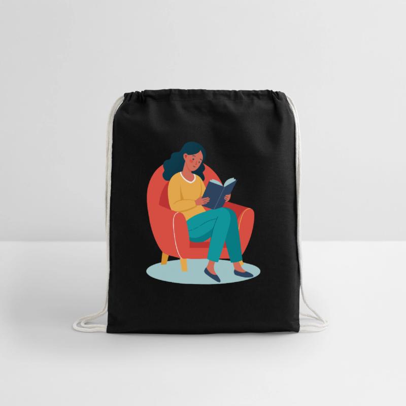 Woman Reading in Armchair Illustration