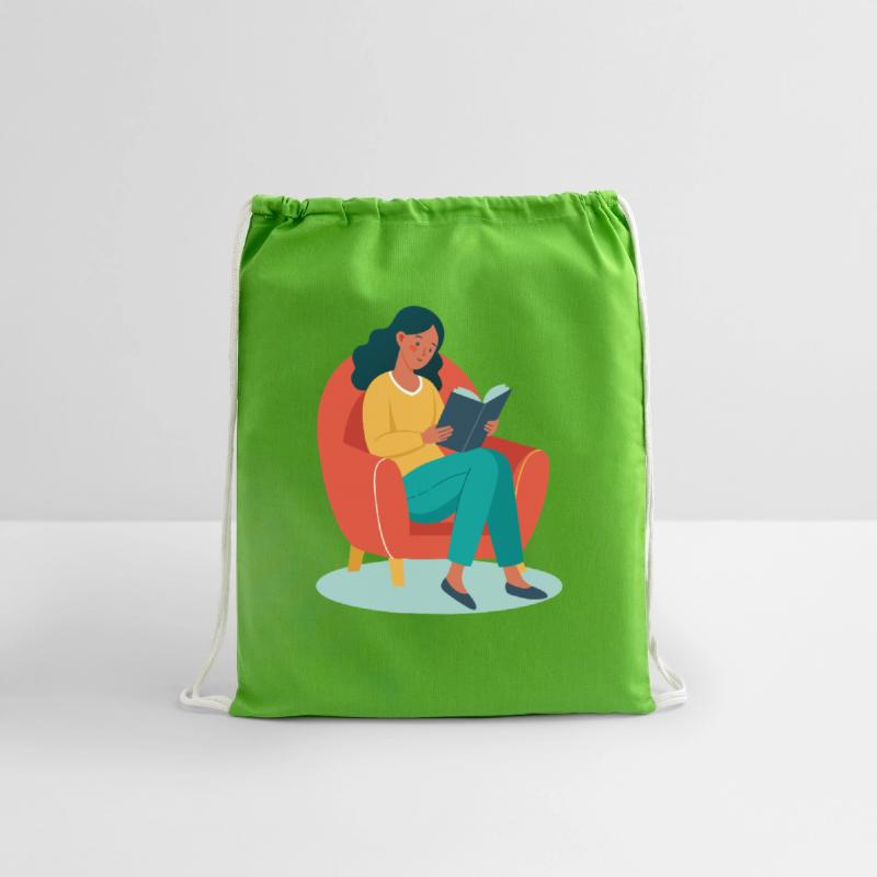 Woman Reading in Armchair Illustration