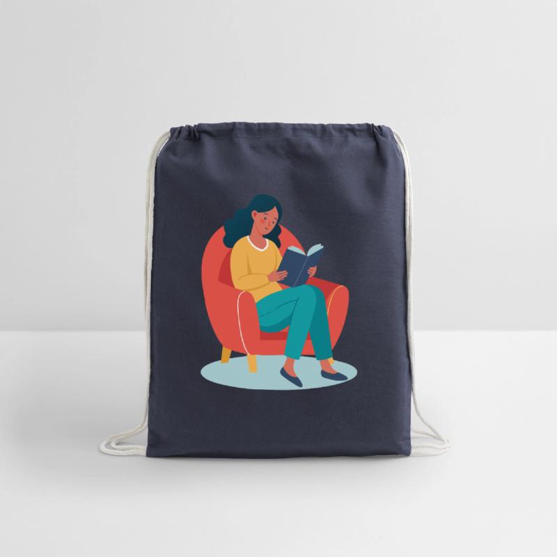 Woman Reading in Armchair Illustration