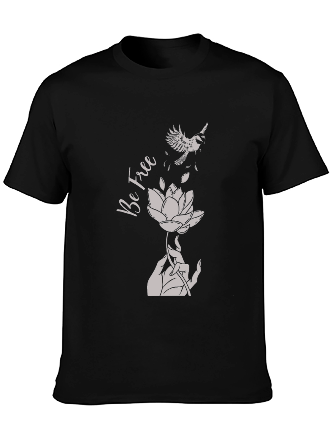 Be Free Graphic Tee - Bird & Lotus Design