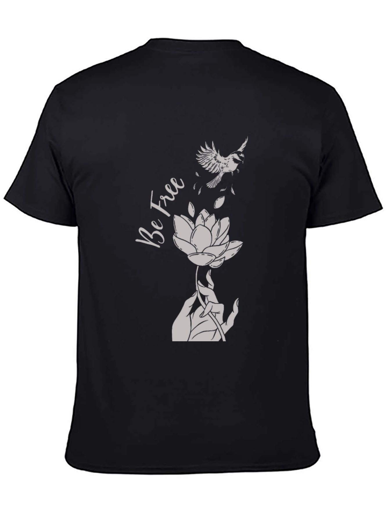 Be Free Graphic Tee - Bird & Lotus Design