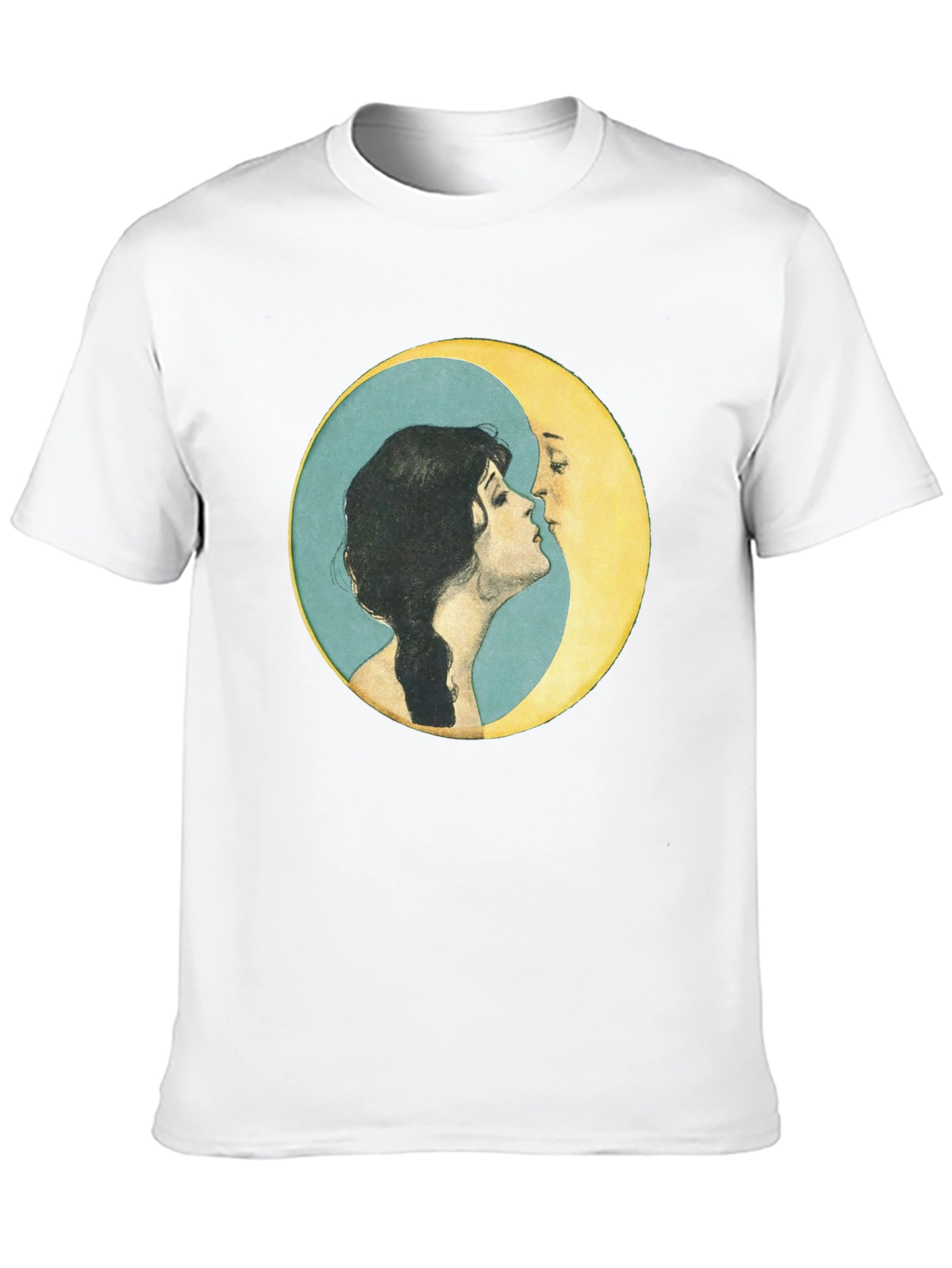 Yin Yang Moon Kiss T-Shirt - Black