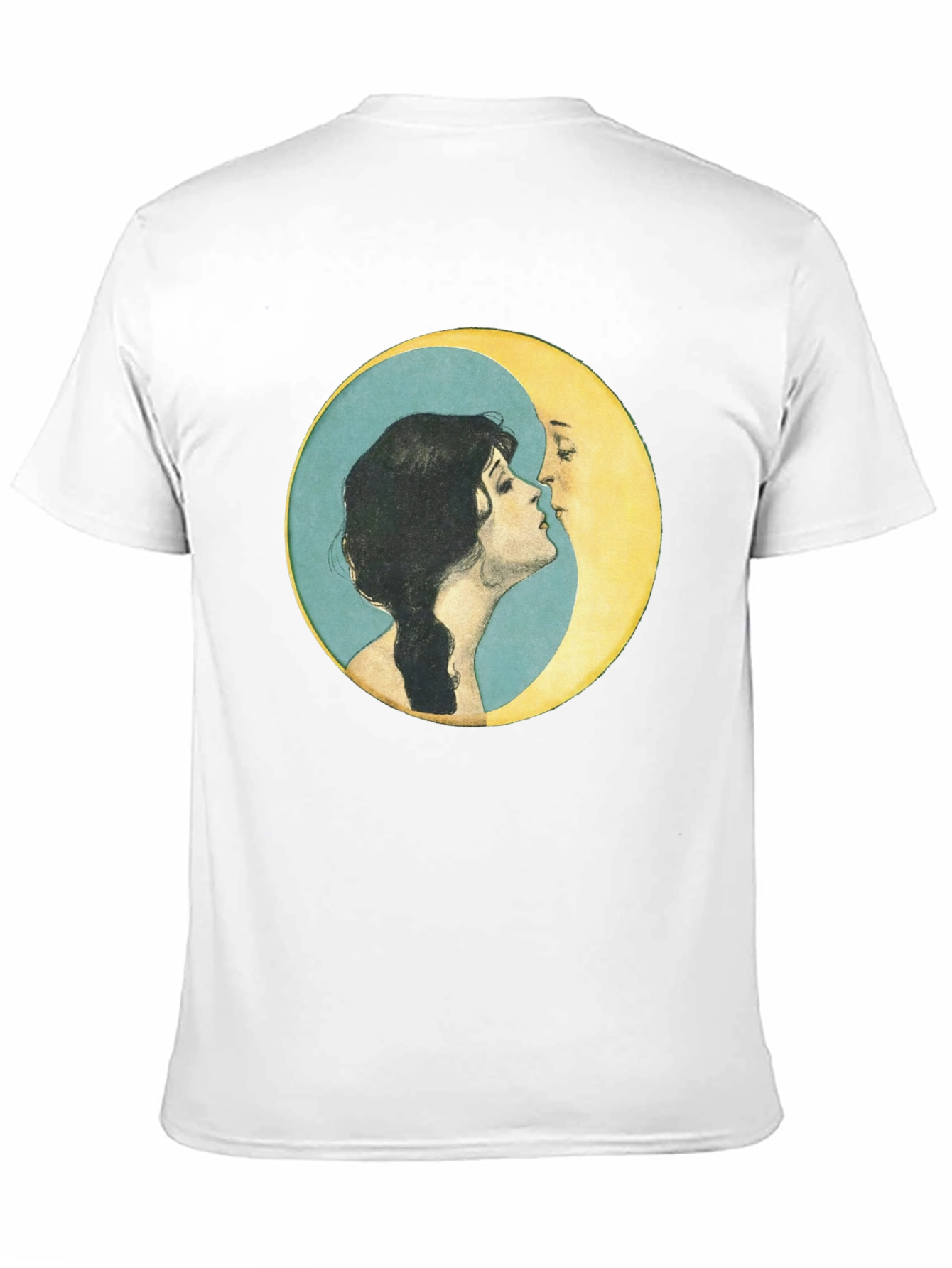 Yin Yang Moon Kiss T-Shirt - Black