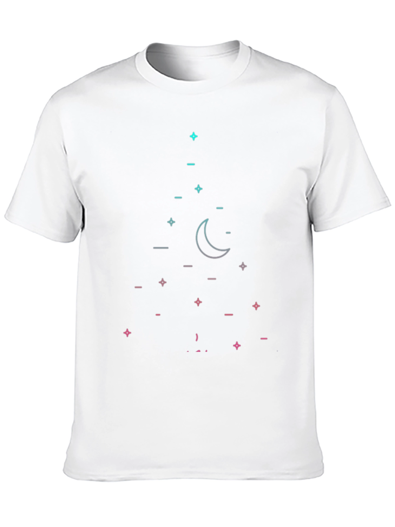 Geometric Moon & Stars Black T-Shirt