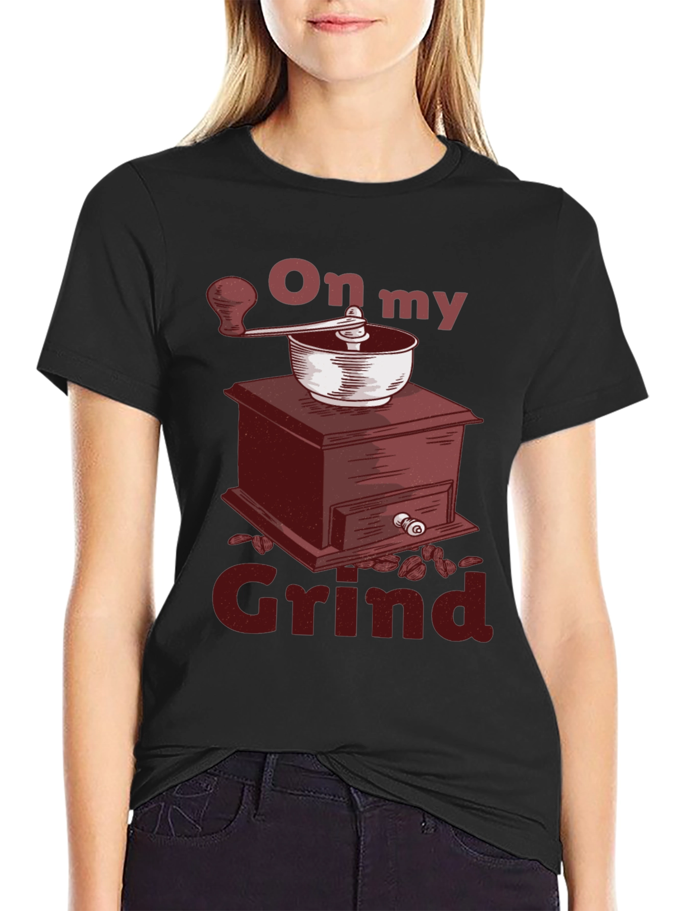 On My Grind T-Shirt - Coffee Grinder Graphic Tee