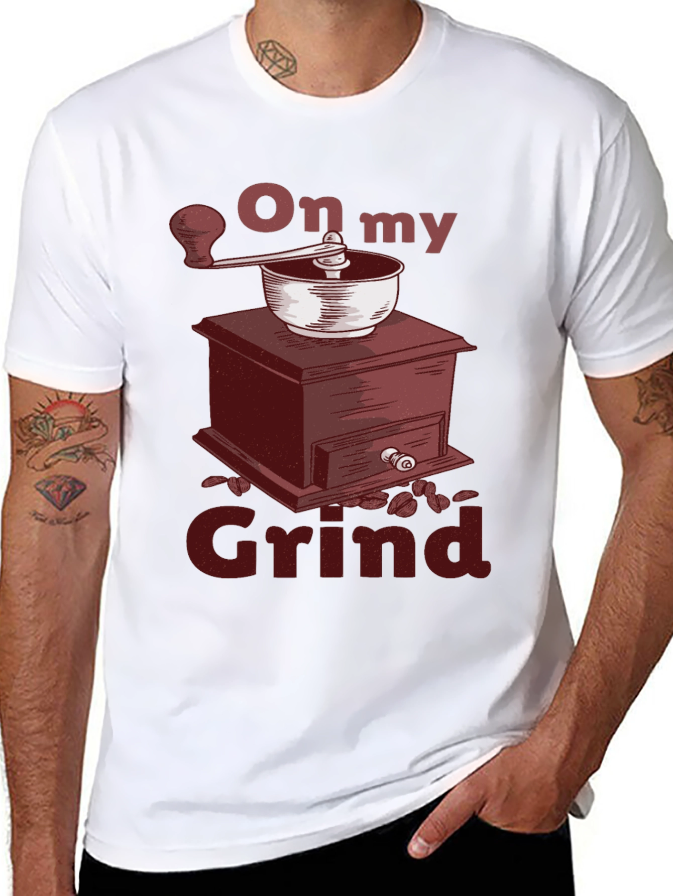On My Grind T-Shirt - Coffee Grinder Graphic Tee