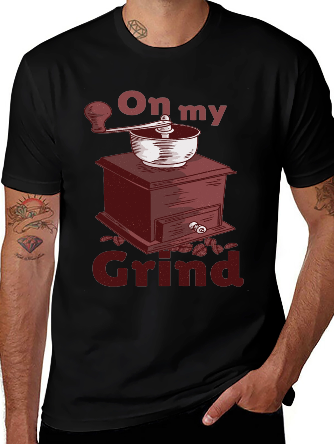 On My Grind T-Shirt - Coffee Grinder Graphic Tee