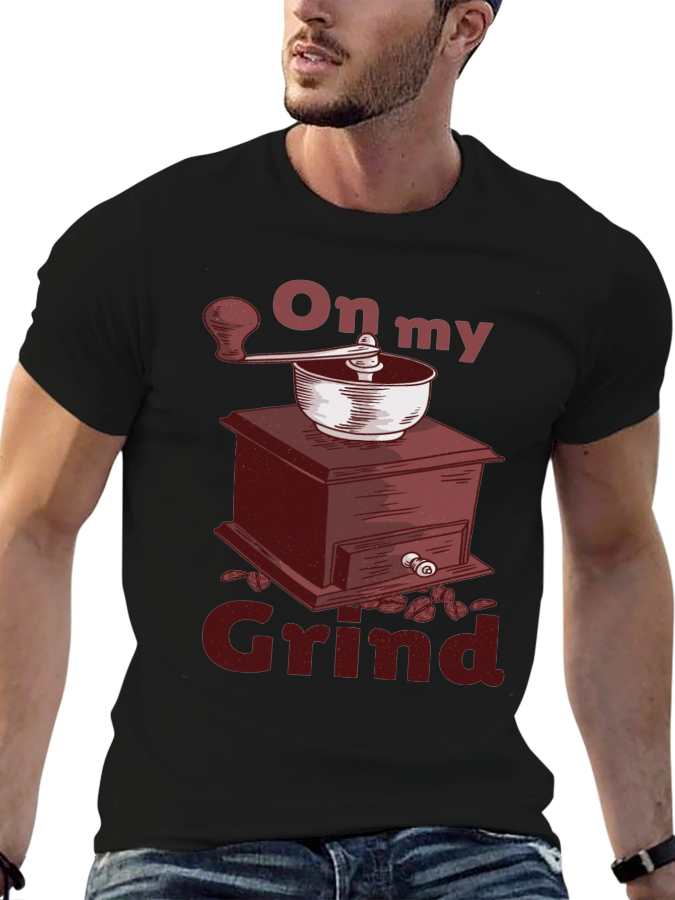 On My Grind T-Shirt - Coffee Grinder Graphic Tee