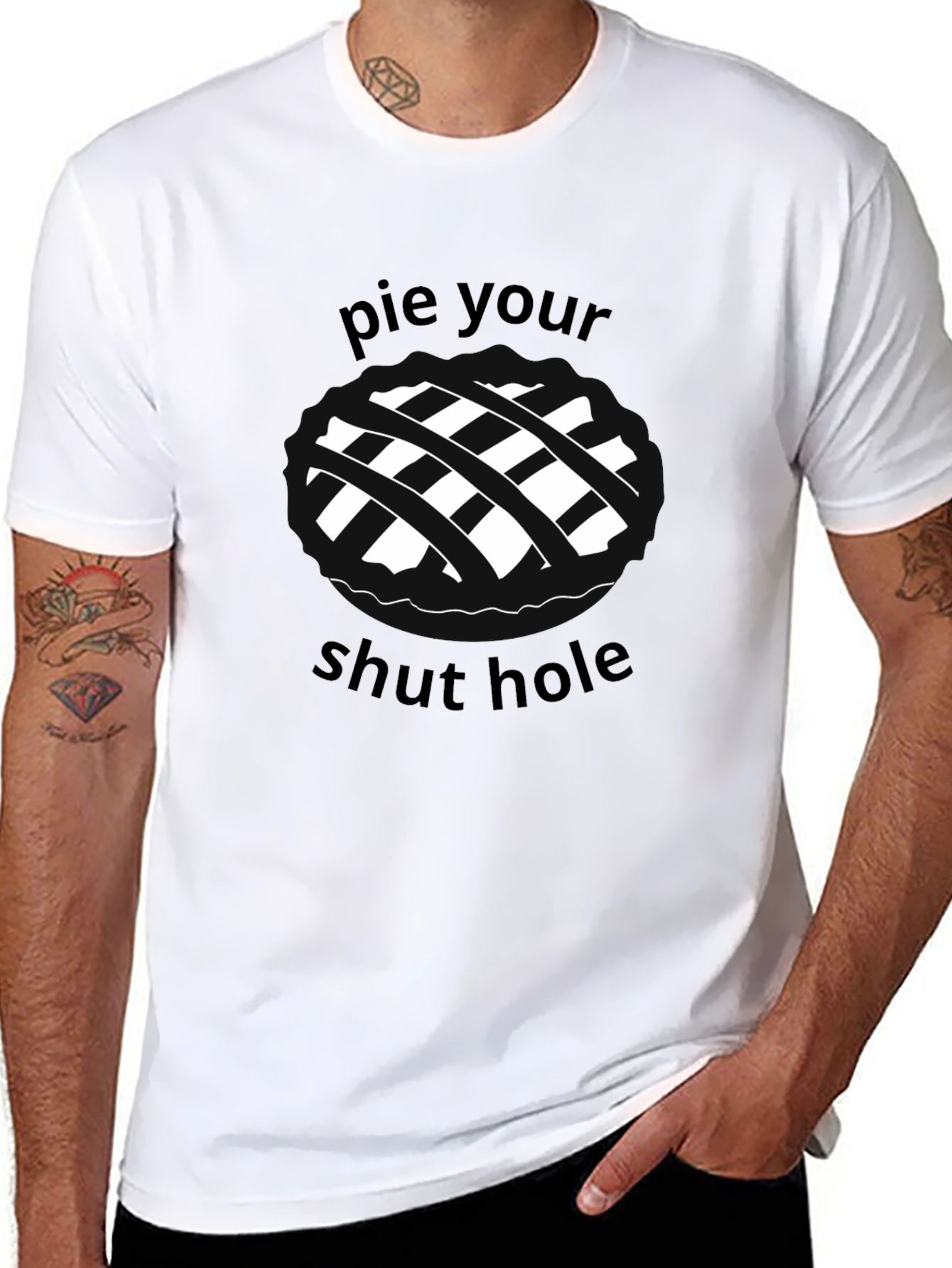 Pie Your Shut Hole Black Graphic Tee