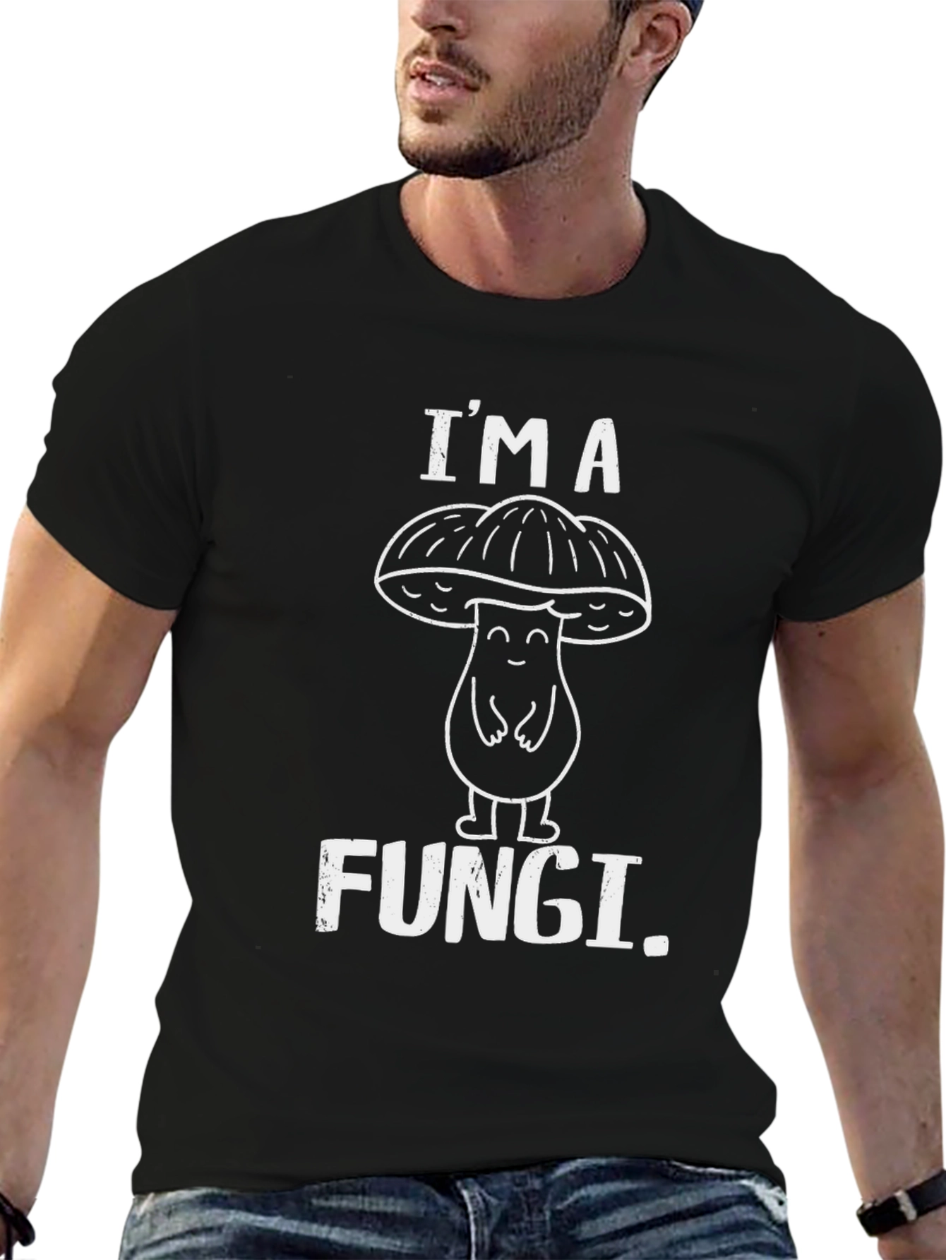 Im a Fungi! Graphic Print Crew Neck T-Shirt