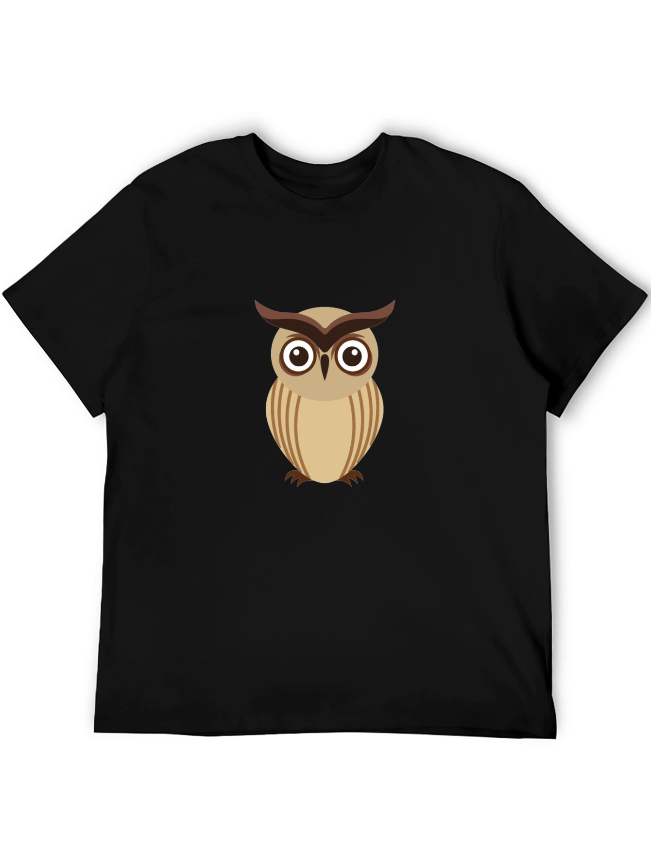 Cool Owl Graphic Tee - Black Cotton Comfort