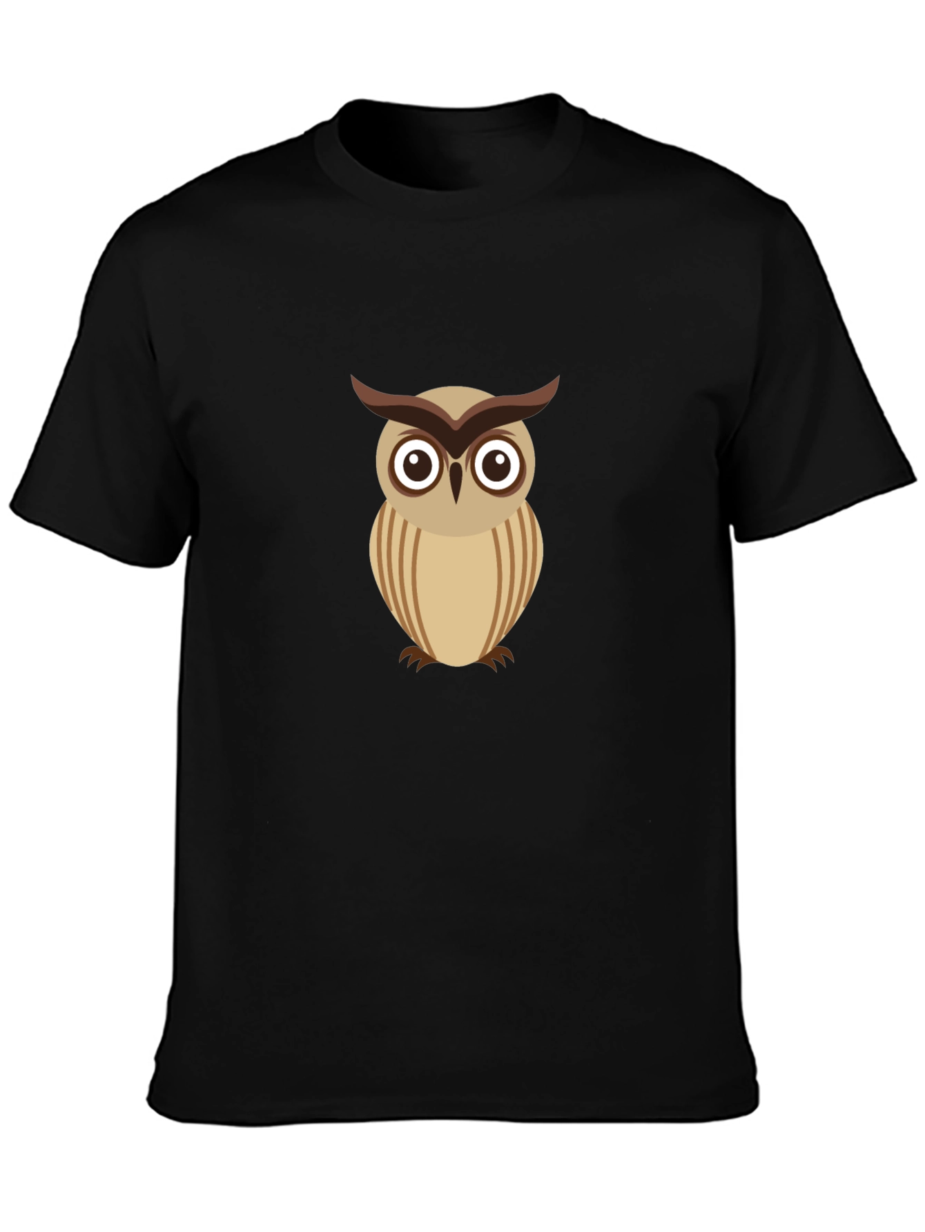 Cool Owl Graphic Tee - Black Cotton Comfort