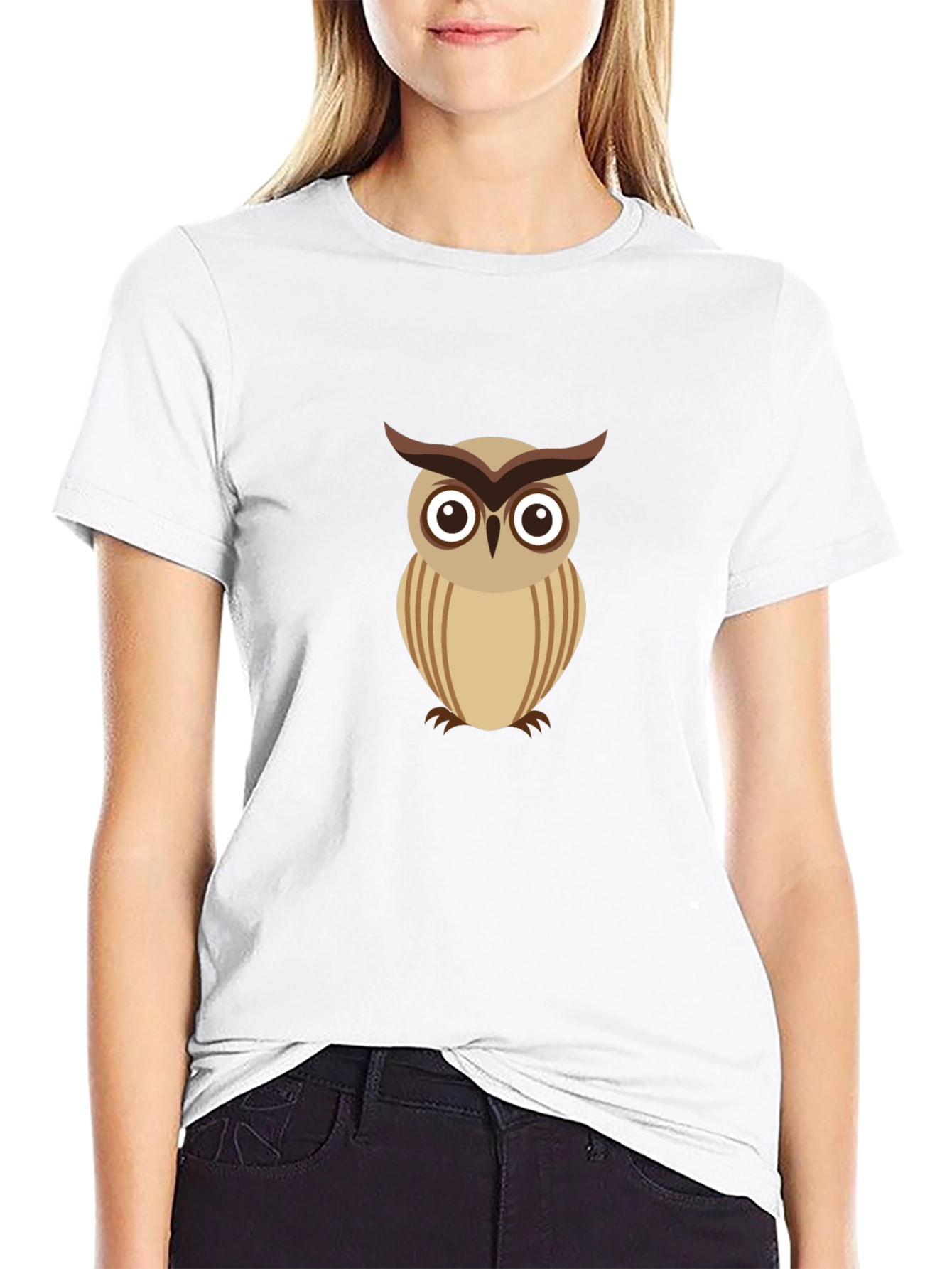 Cool Owl Graphic Tee - Black Cotton Comfort