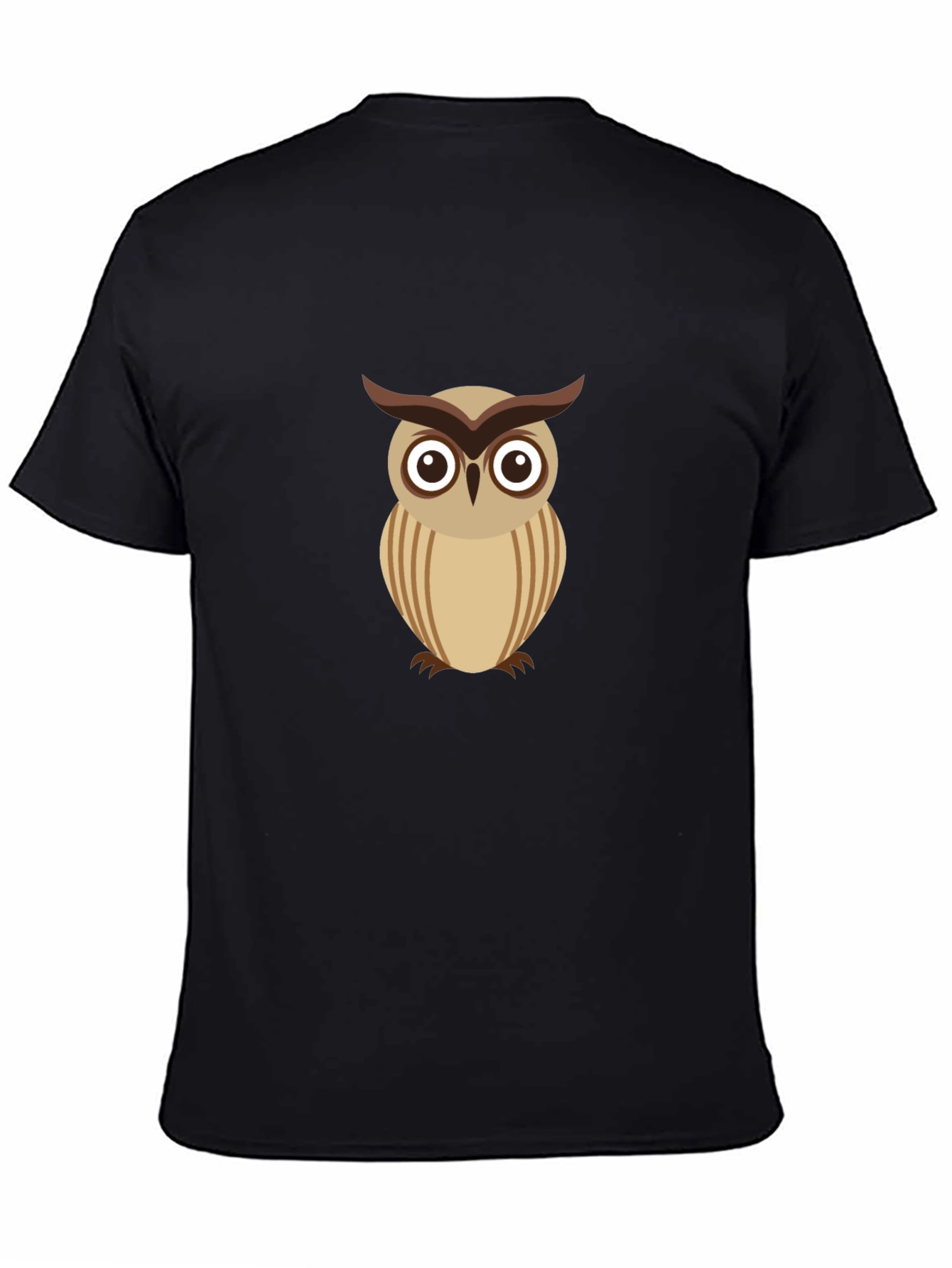 Cool Owl Graphic Tee - Black Cotton Comfort