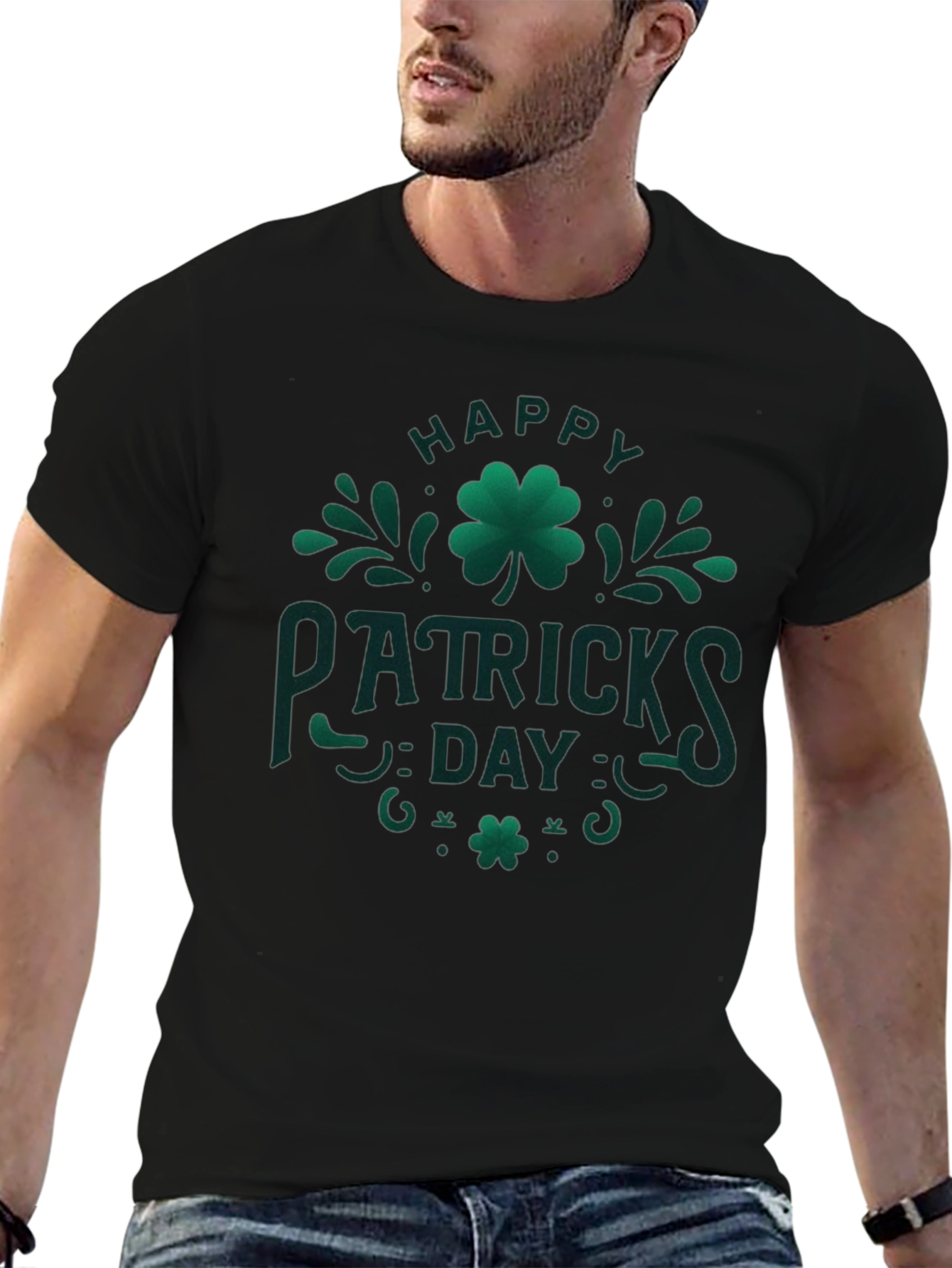Happy St. Patricks Day Graphic Tee - Black