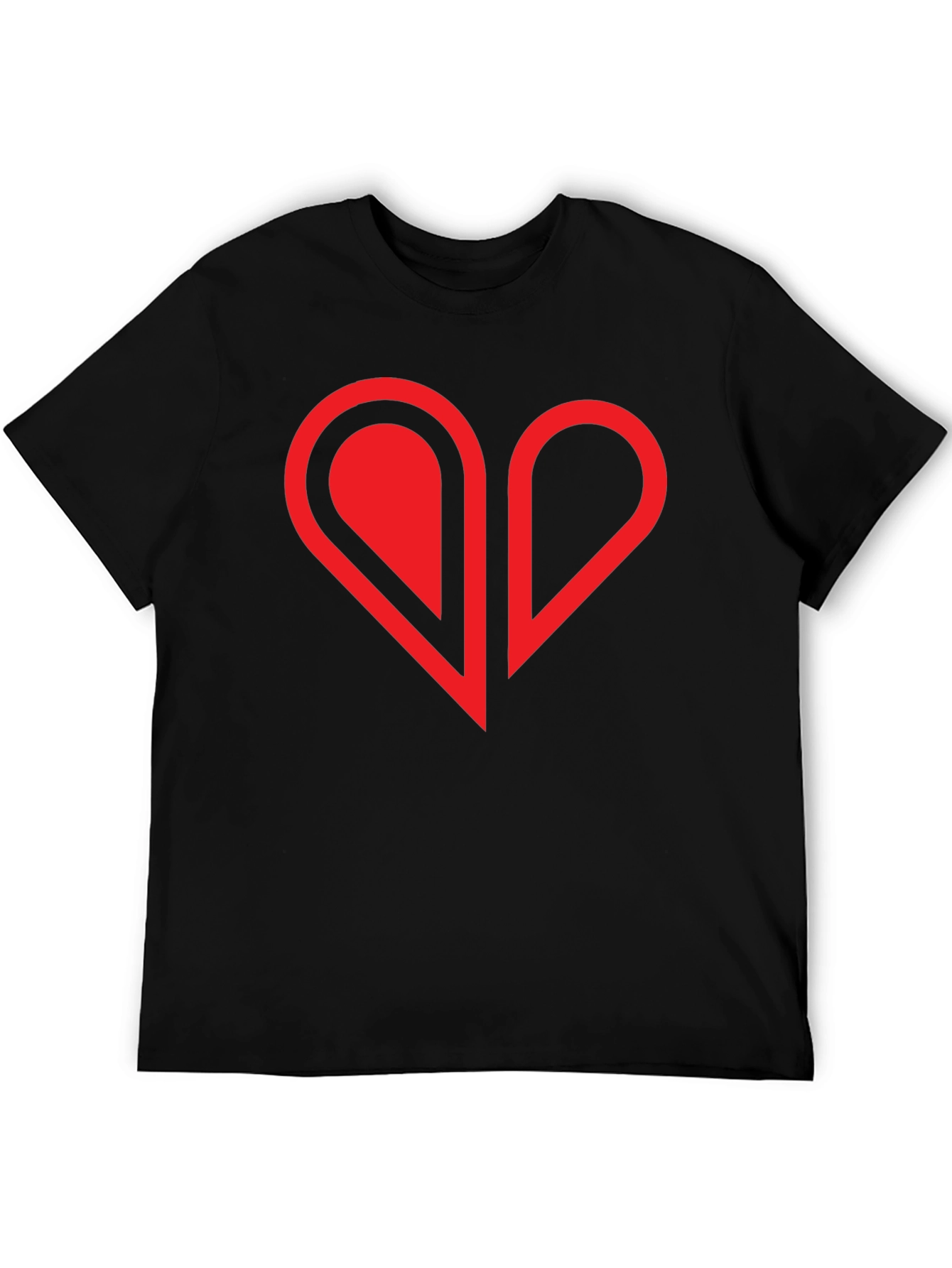 Modern Heart Graphic Tee - Black