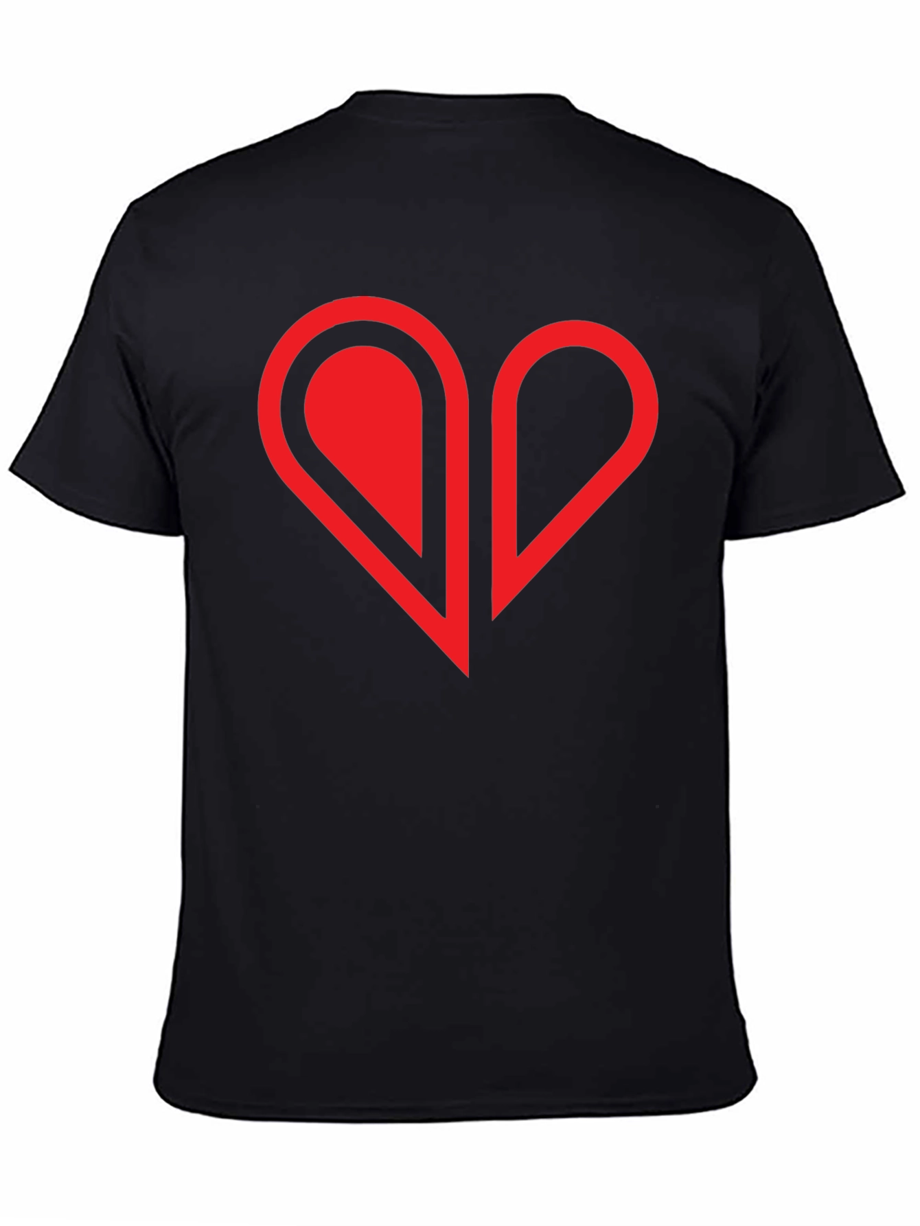 Modern Heart Graphic Tee - Black